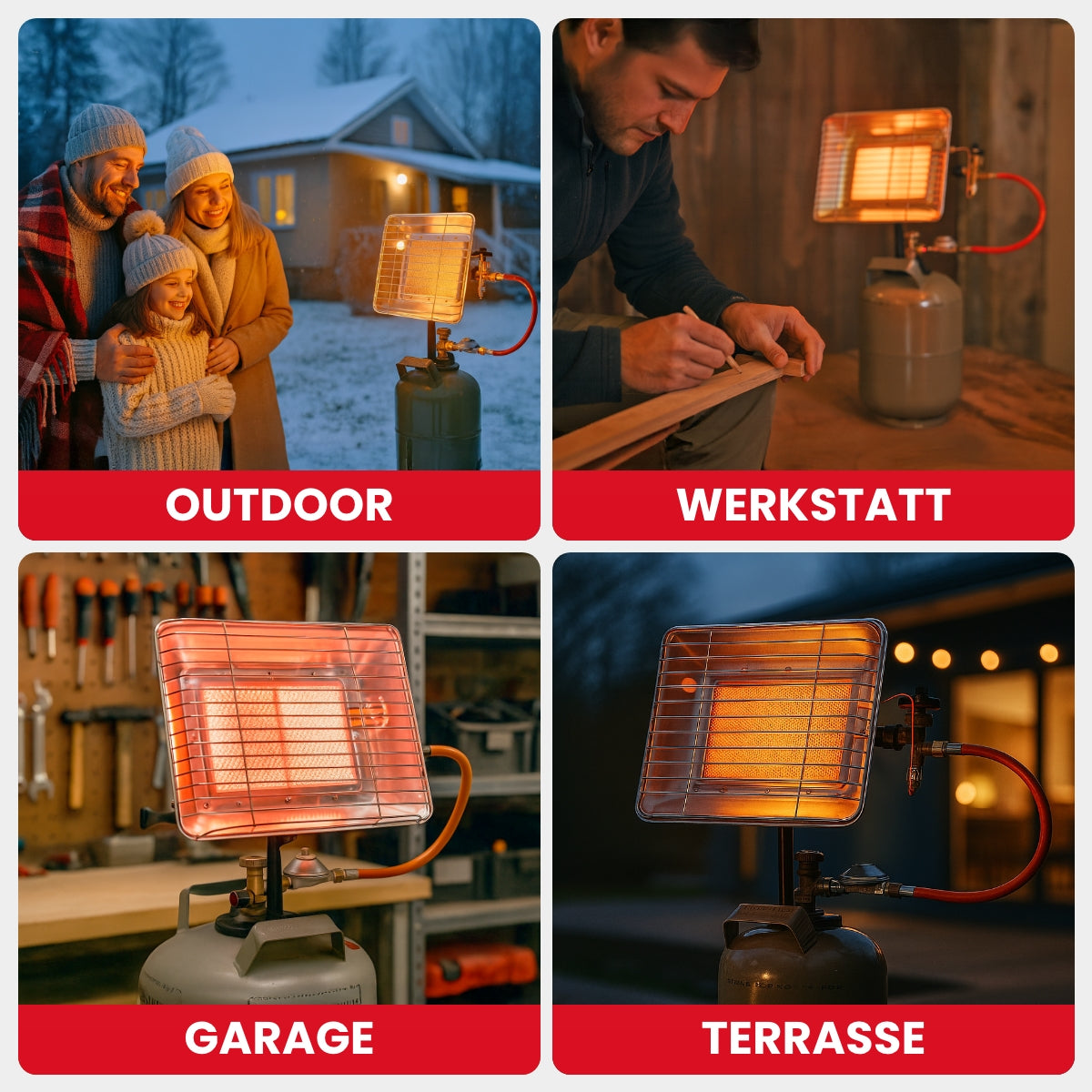 Gasheizstrahler Eco mit Piezo