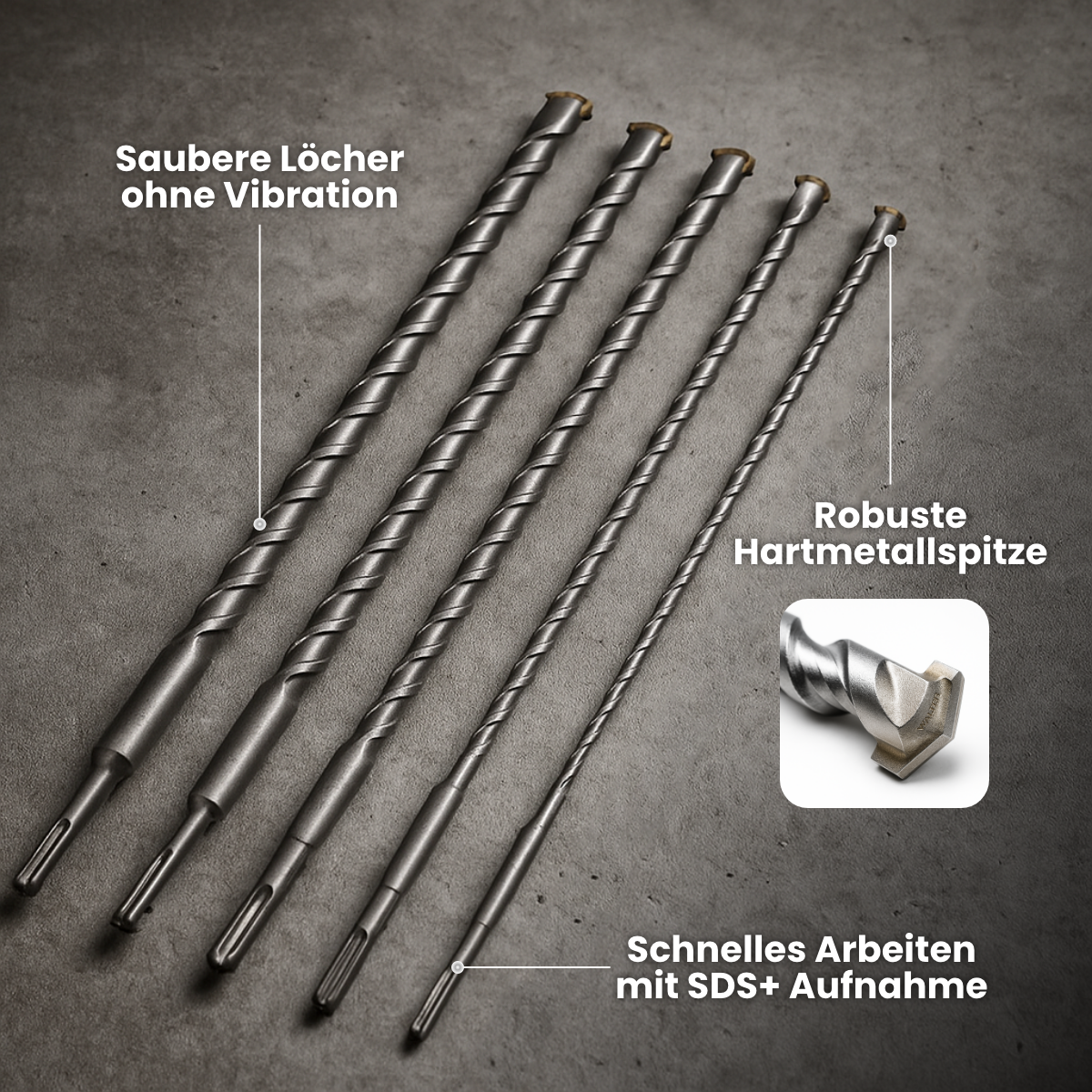 Drill bit set 5 pieces 600mm