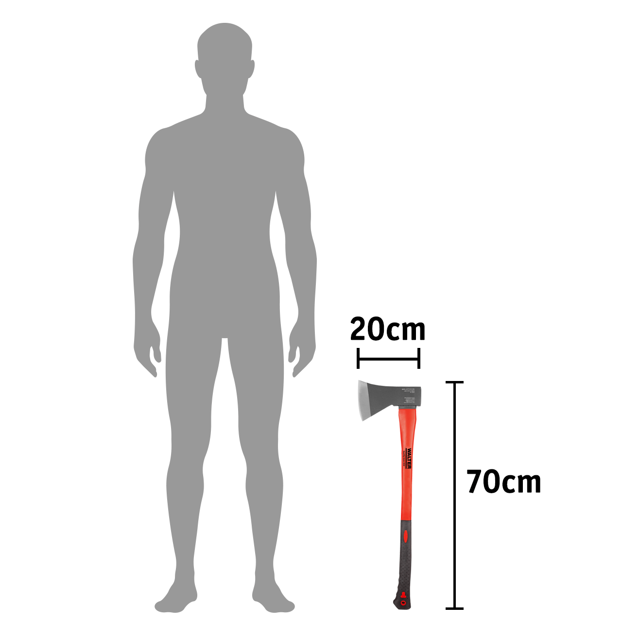 WALTER Axt 1250 g 70 cm