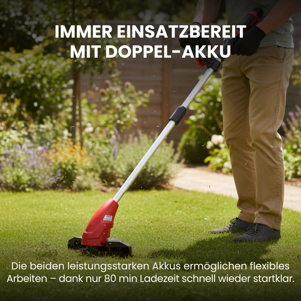 Akku-Rasentrimmer 12 V mit 2 Akkus