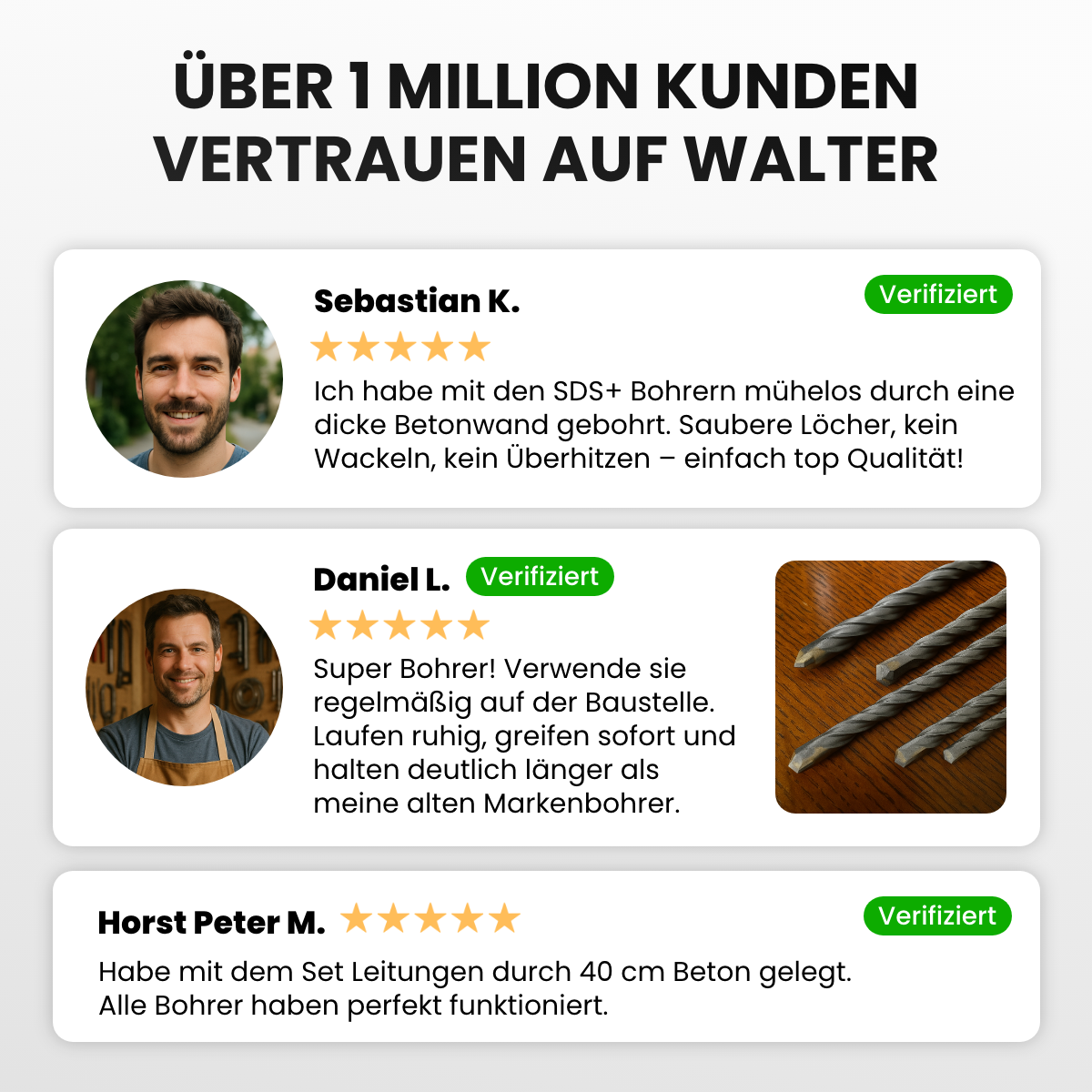 SDS+ drill bit set 3-piece 1000 mm