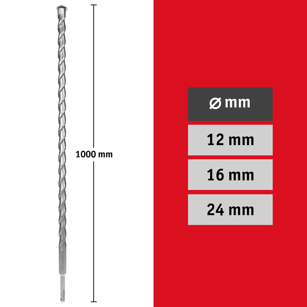 WALTER SDS-Plus Bohrer Set 3-tlg. 1000 mm