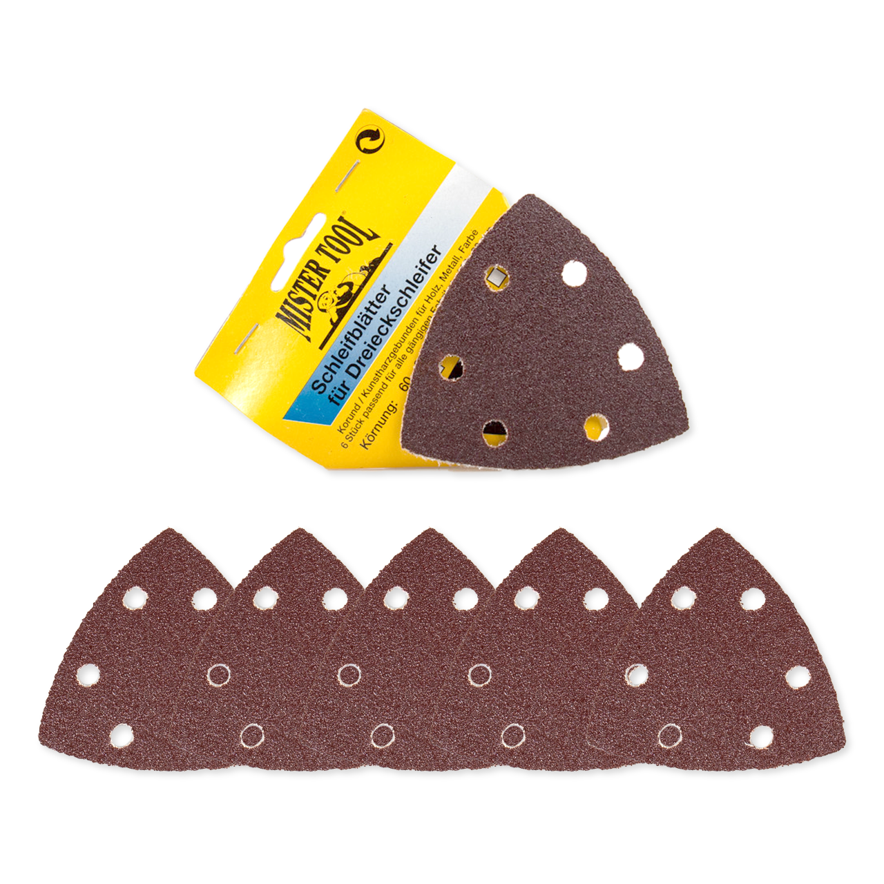 Sandpaper set for triangular sander 6 pieces