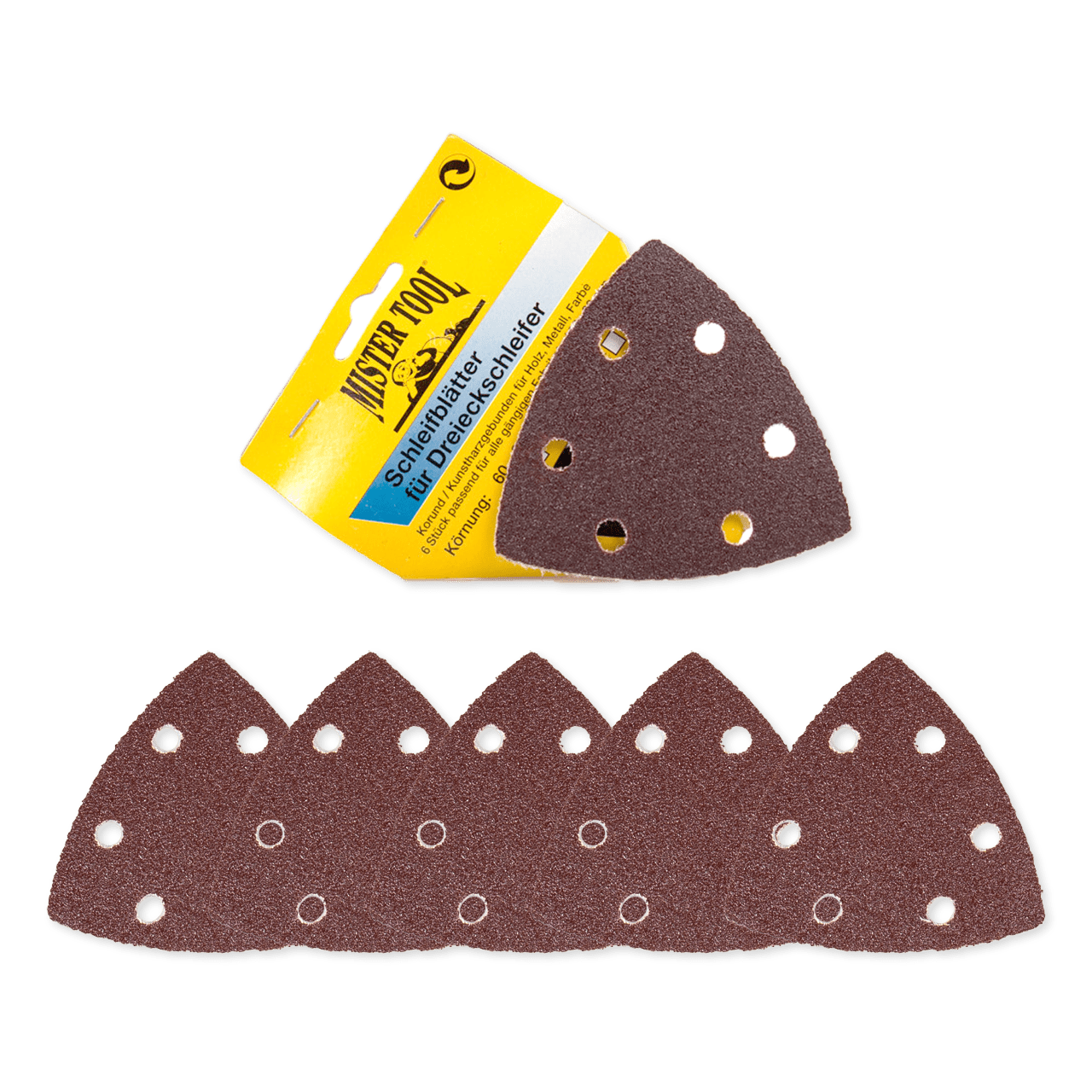 MISTER TOOL Schleifpapier Set für Dreiecksschleifer 6 Stk.