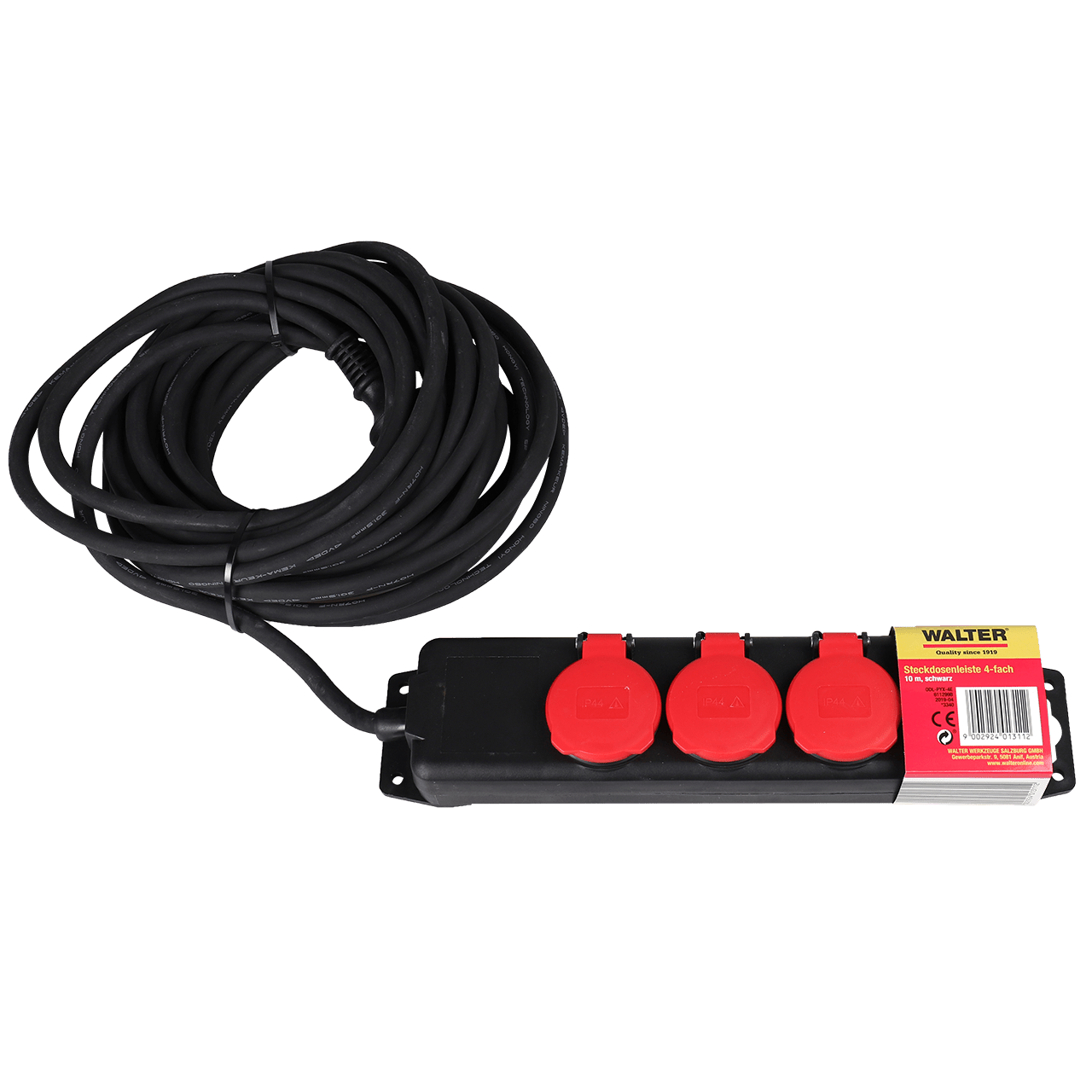 WALTER 4-fach Outdoor Steckdosenleiste 10 m