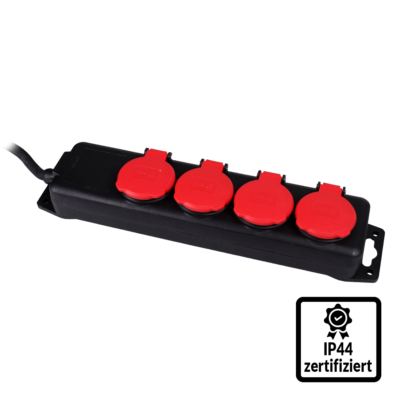 2-tlg. 4-fach Outdoorsteckdosenleiste