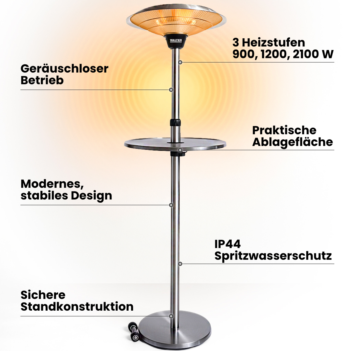Halogen Terrassenstrahler mit Rädern