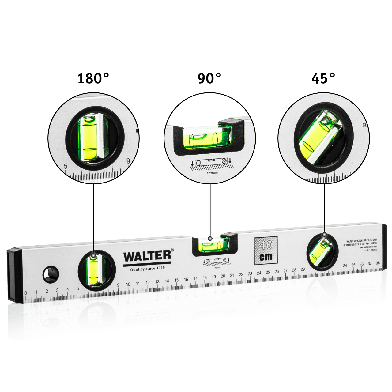 WALTER Wasserwaagen-Set 3-tlg.