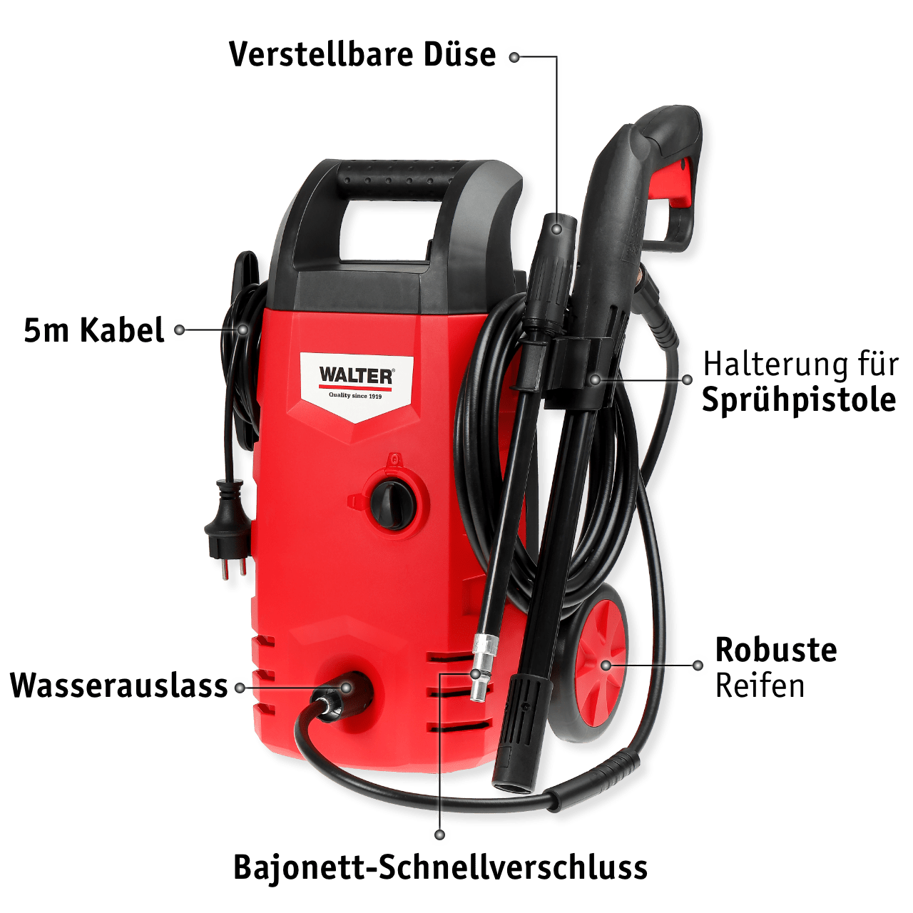 WALTER Hochdruckreiniger 1400 W