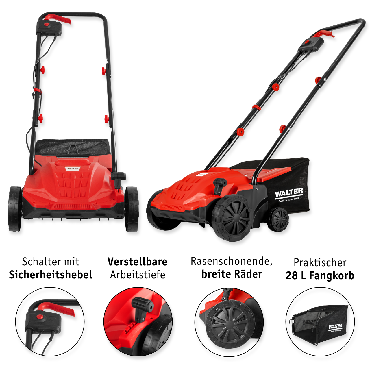 Elektro-Vertikutierer und Rasenlüfter 1500 W