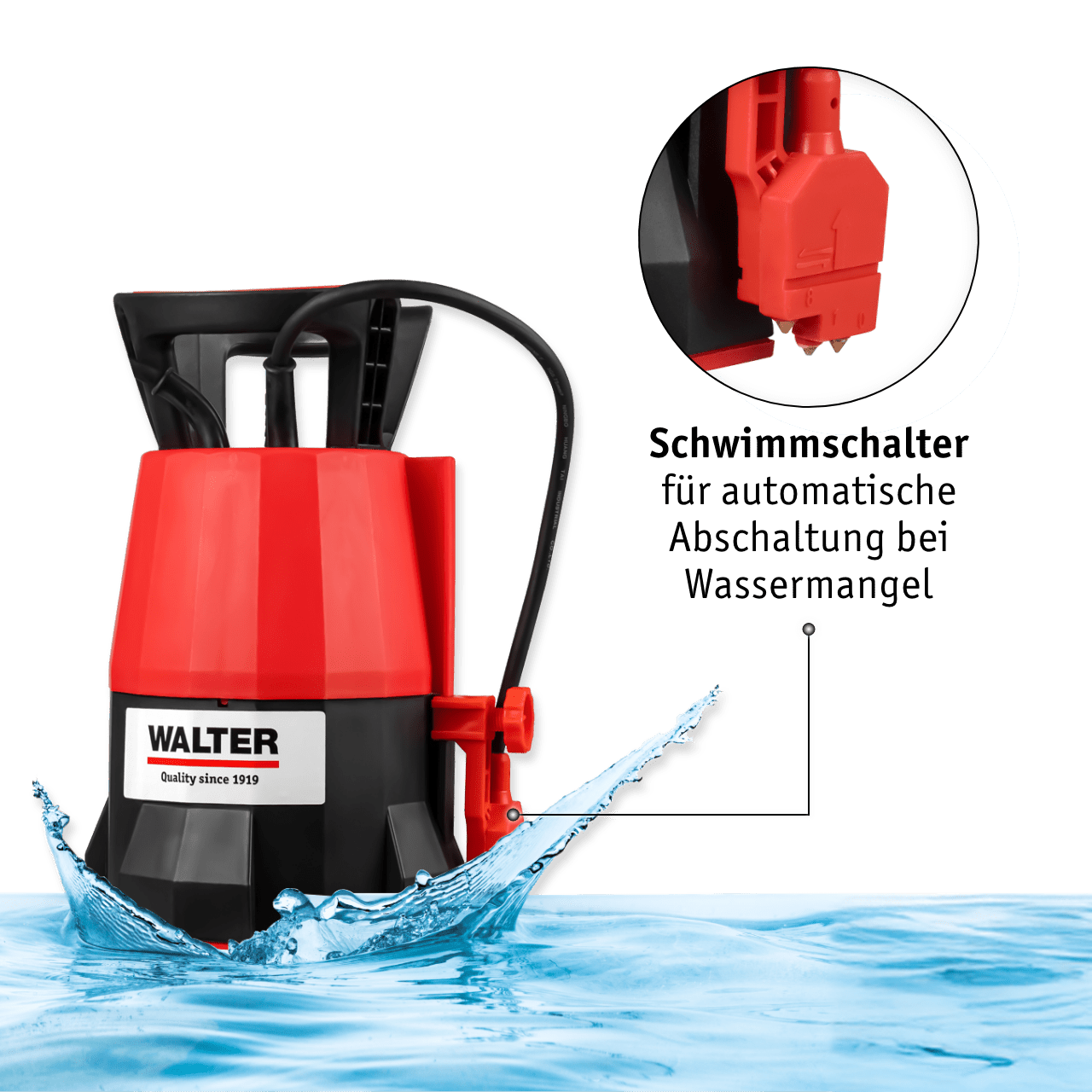 WALTER Klarwasser Tauchpumpe "extra flach" 400 W