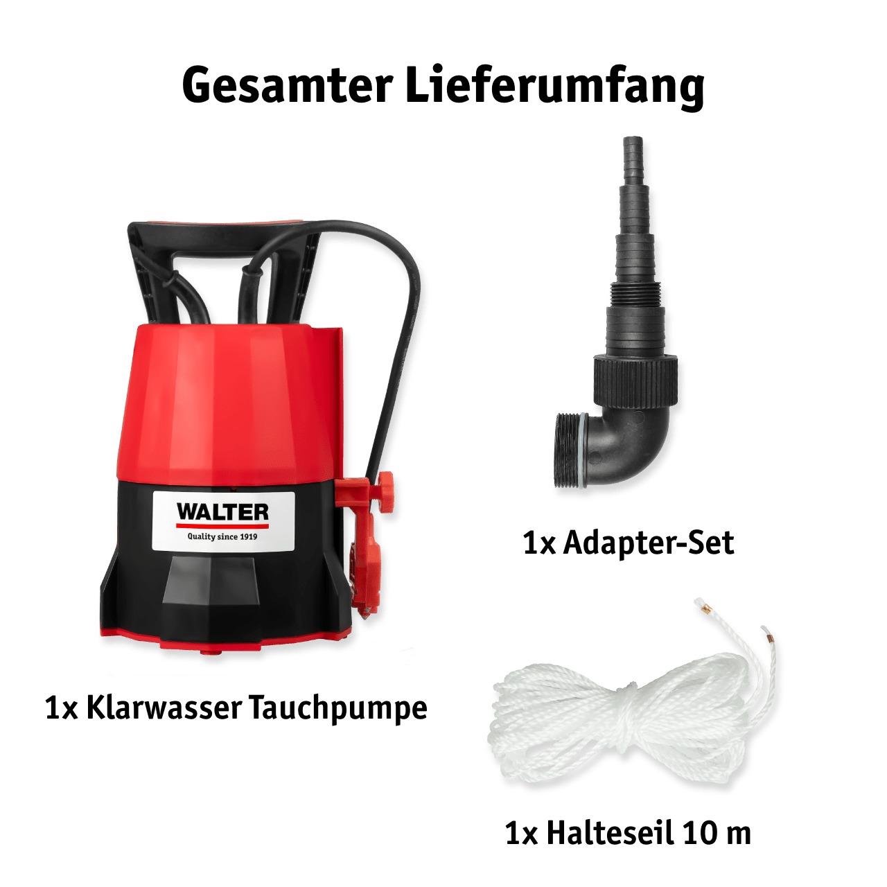 WALTER Klarwasser Tauchpumpe "extra flach" 400 W