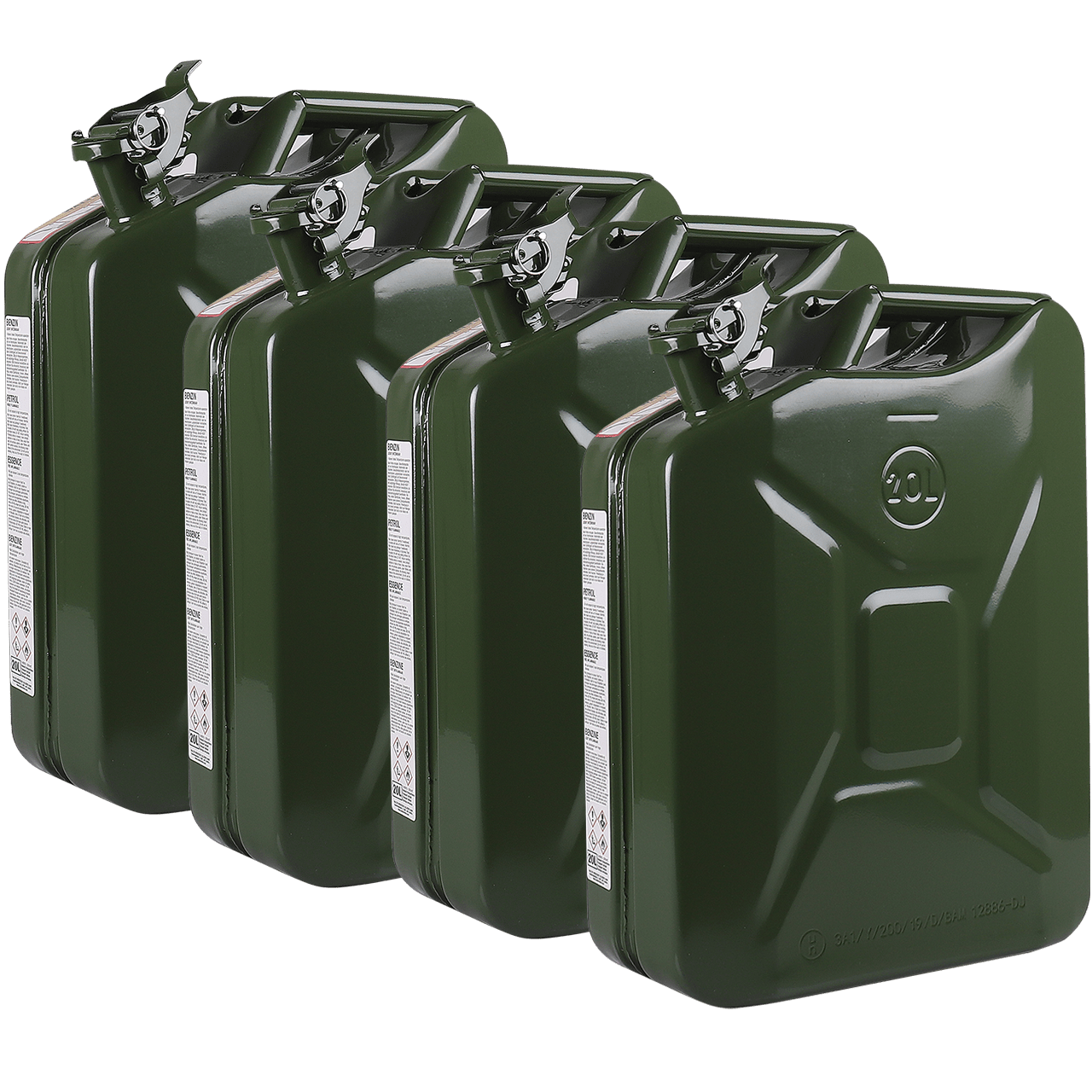 WALTER 20L Benzinkanister-Trichter-Set 4 tlg.