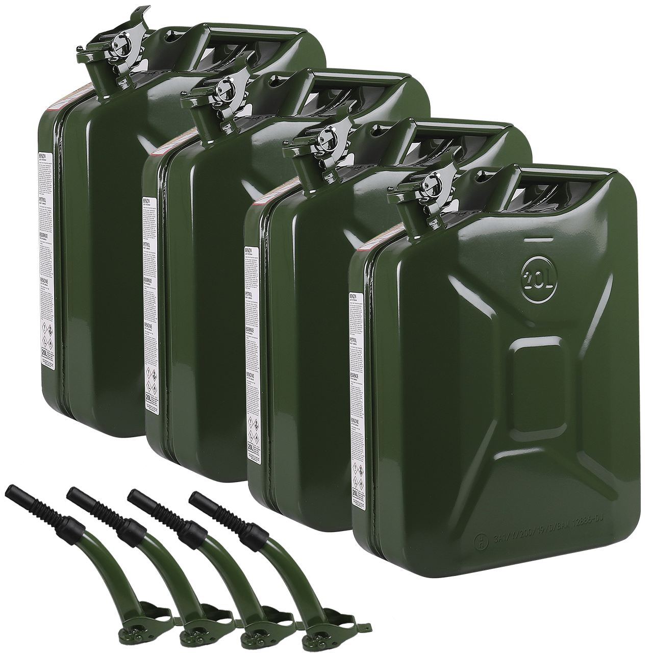 WALTER 20L Benzinkanister-Trichter-Set 4 tlg.
