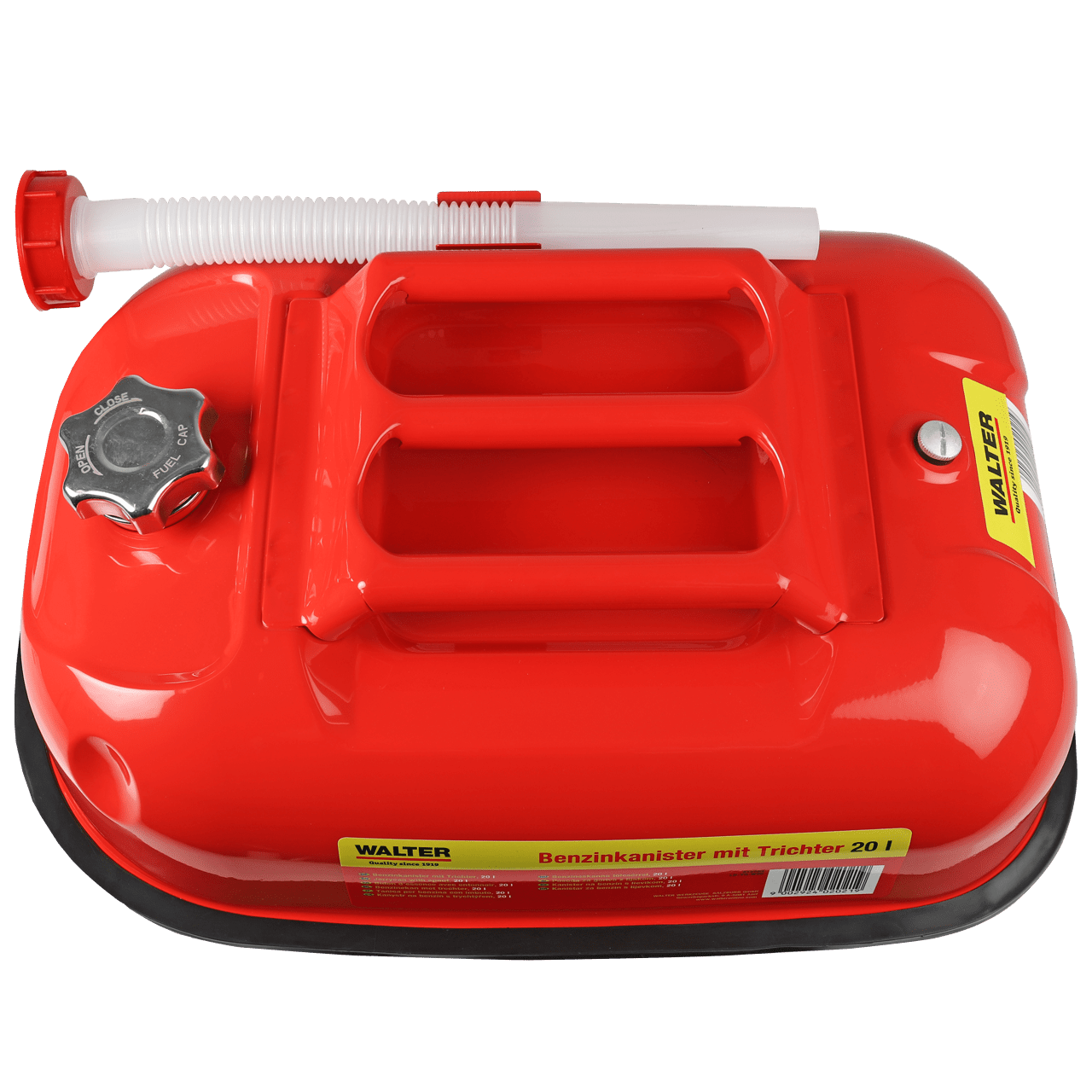WALTER 20 L Horizontaler Benzinkanister mit Trichter