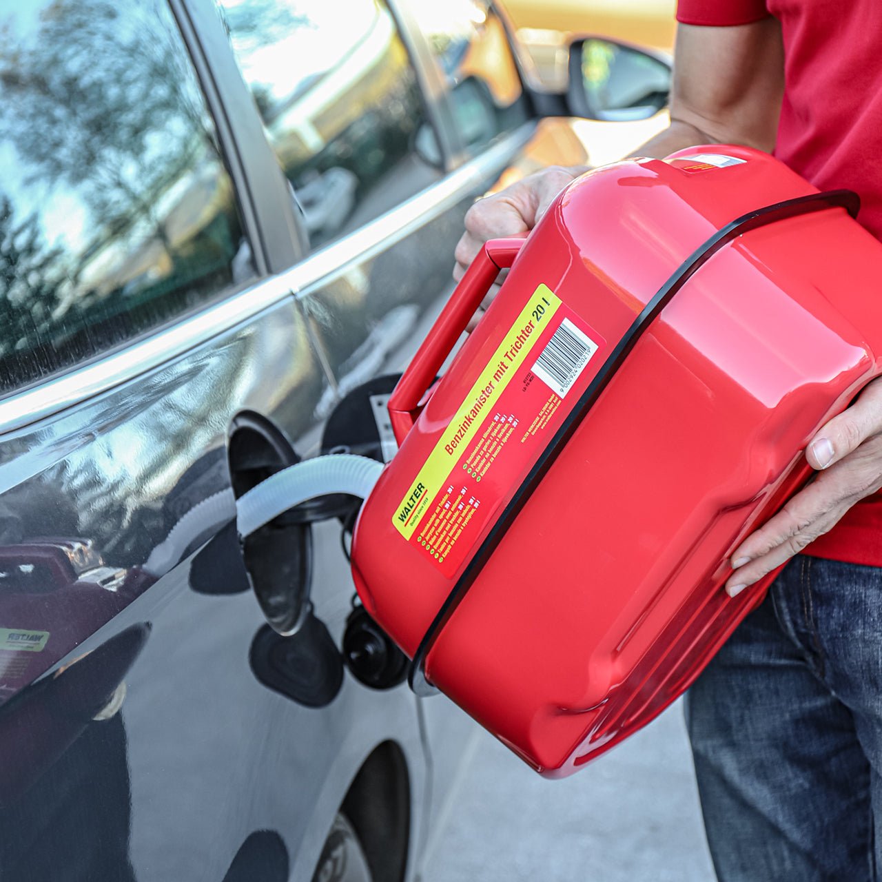 WALTER 20 L Horizontaler Benzinkanister mit Trichter