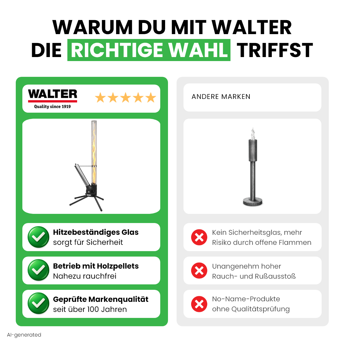 Feuerrohr mit Asche-Schublade