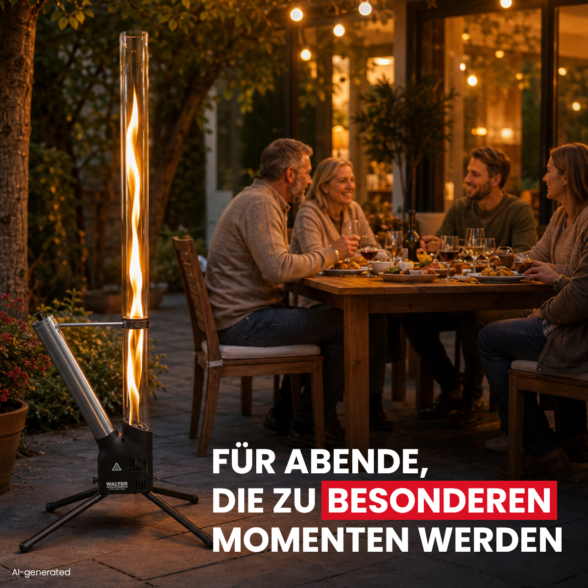 Feuerrohr mit Asche-Schublade