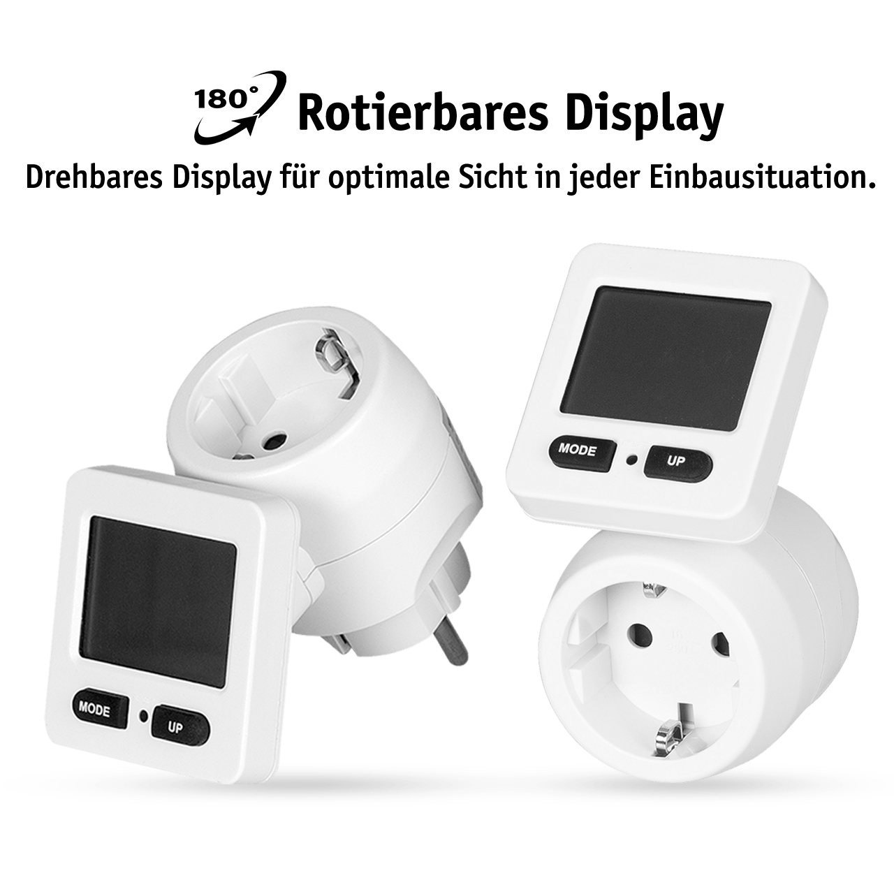 WALTER Steckdosenadapter mit Stromzähler