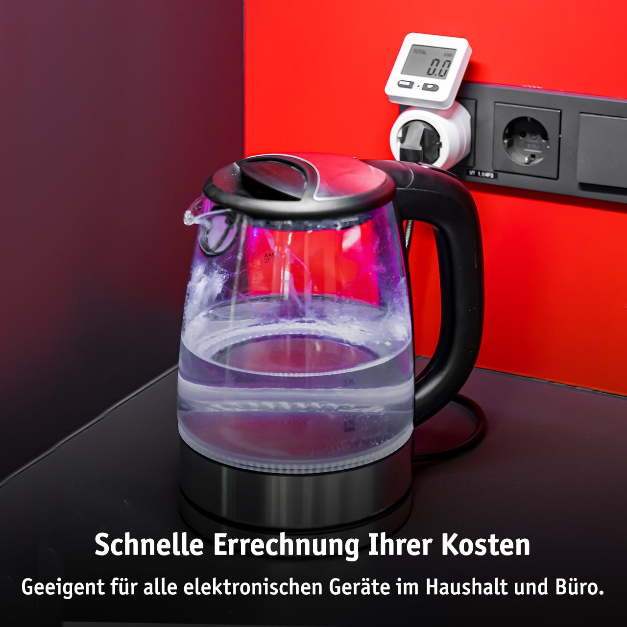 WALTER Steckdosenadapter mit Stromzähler