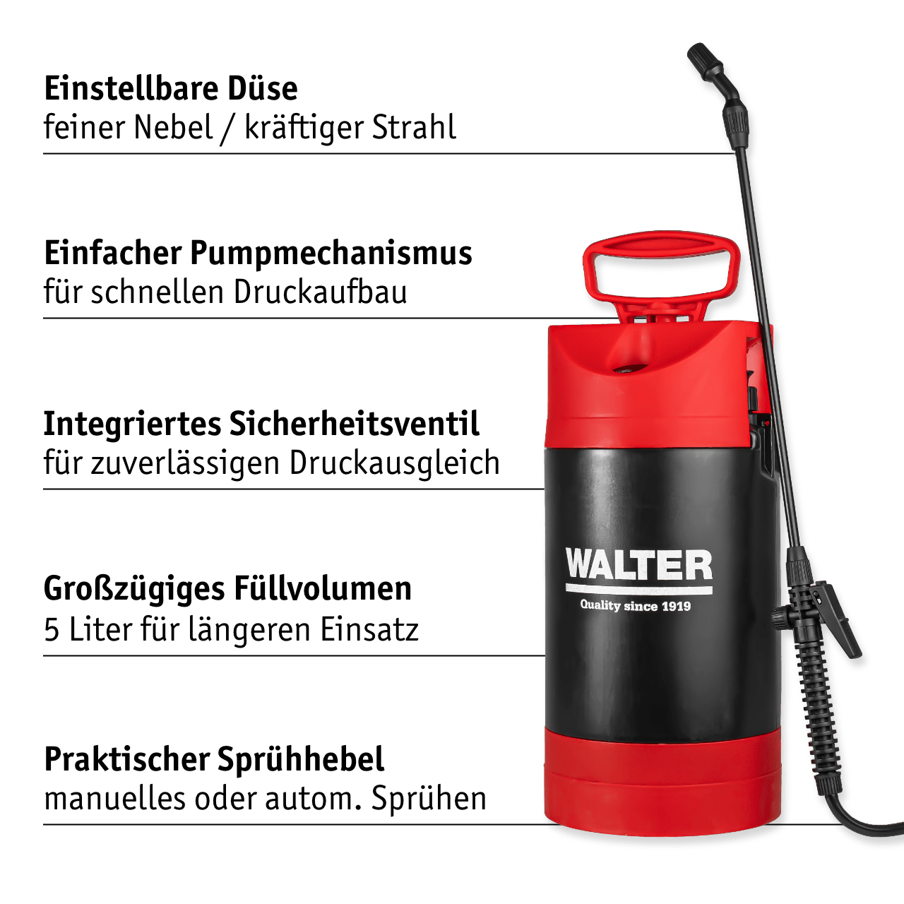 WALTER Drucksprühgerät 5 Liter