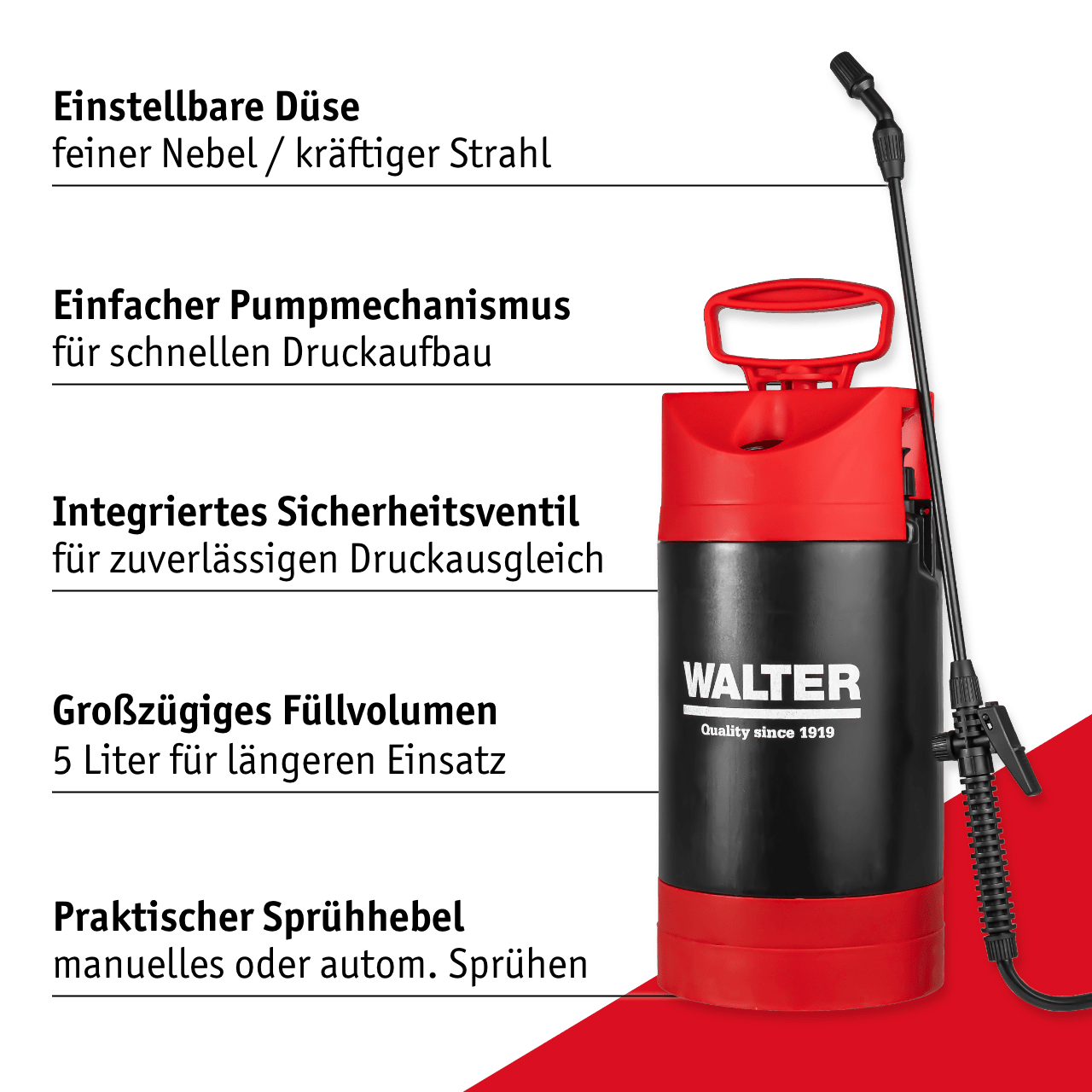 WALTER Drucksprühgeräte - Set 1,5 & 5 l