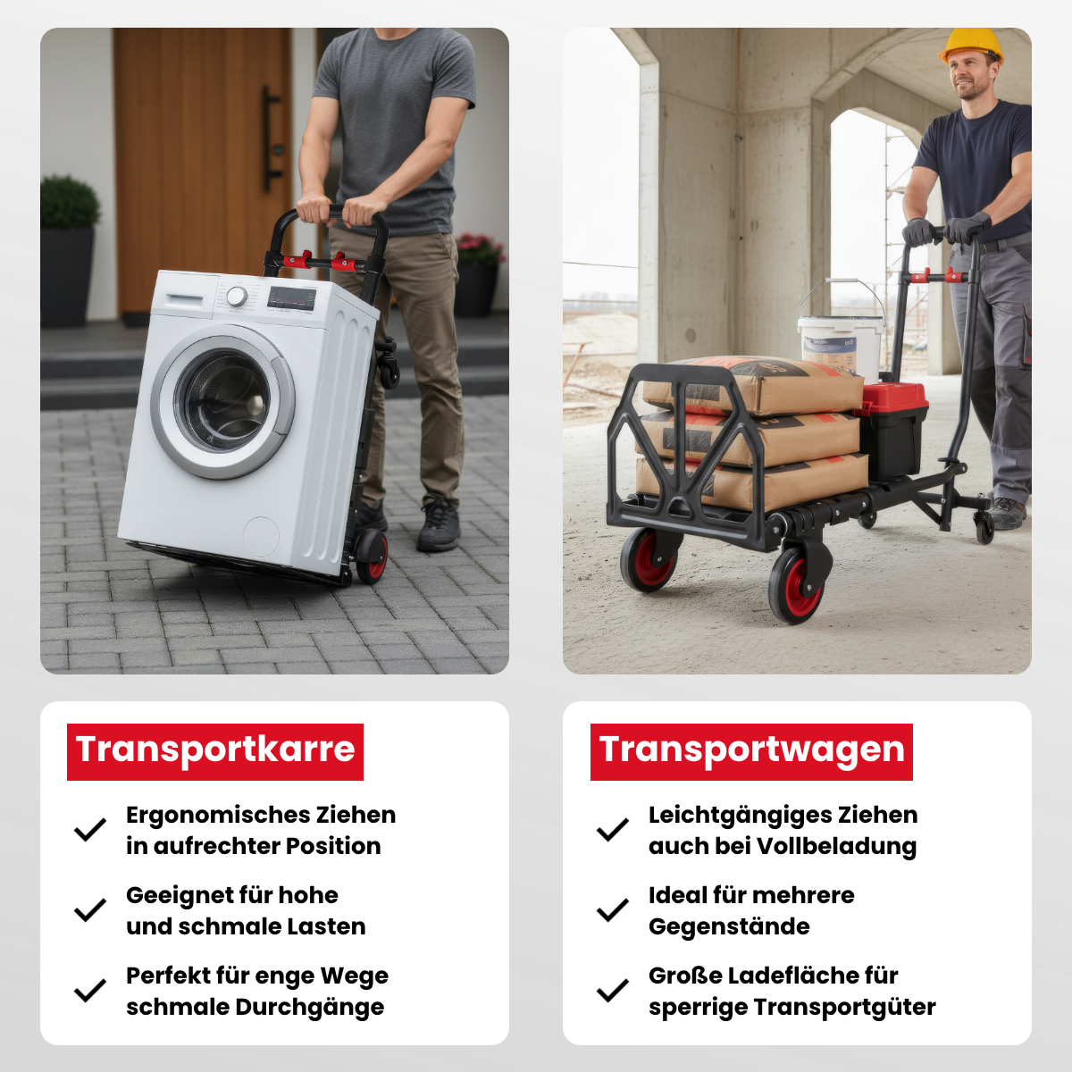 2-in-1 Transportwagen und -karre, inkl. elastischer Fixierbänder