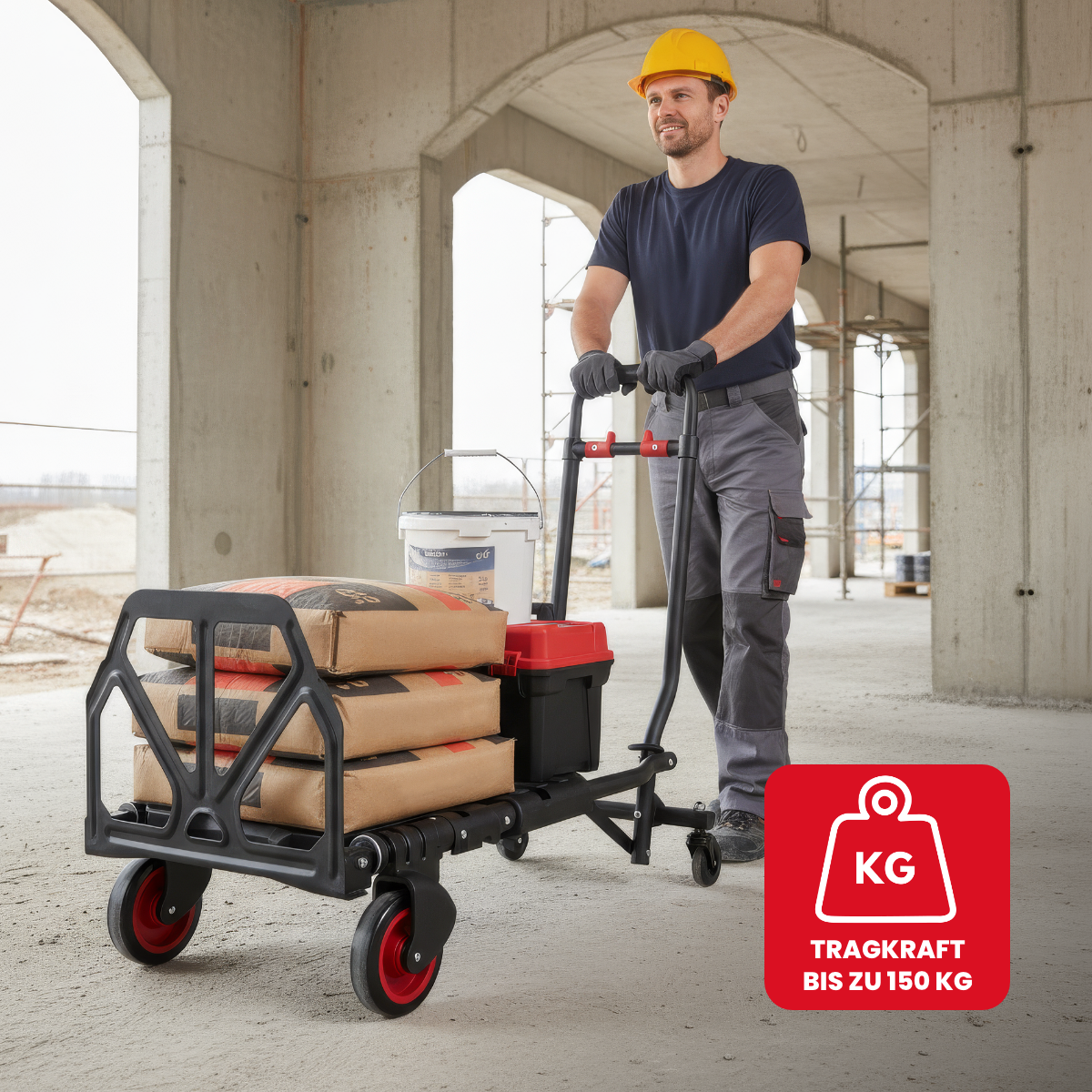 2-in-1 Transportwagen und -karre, inkl. elastischer Fixierbänder