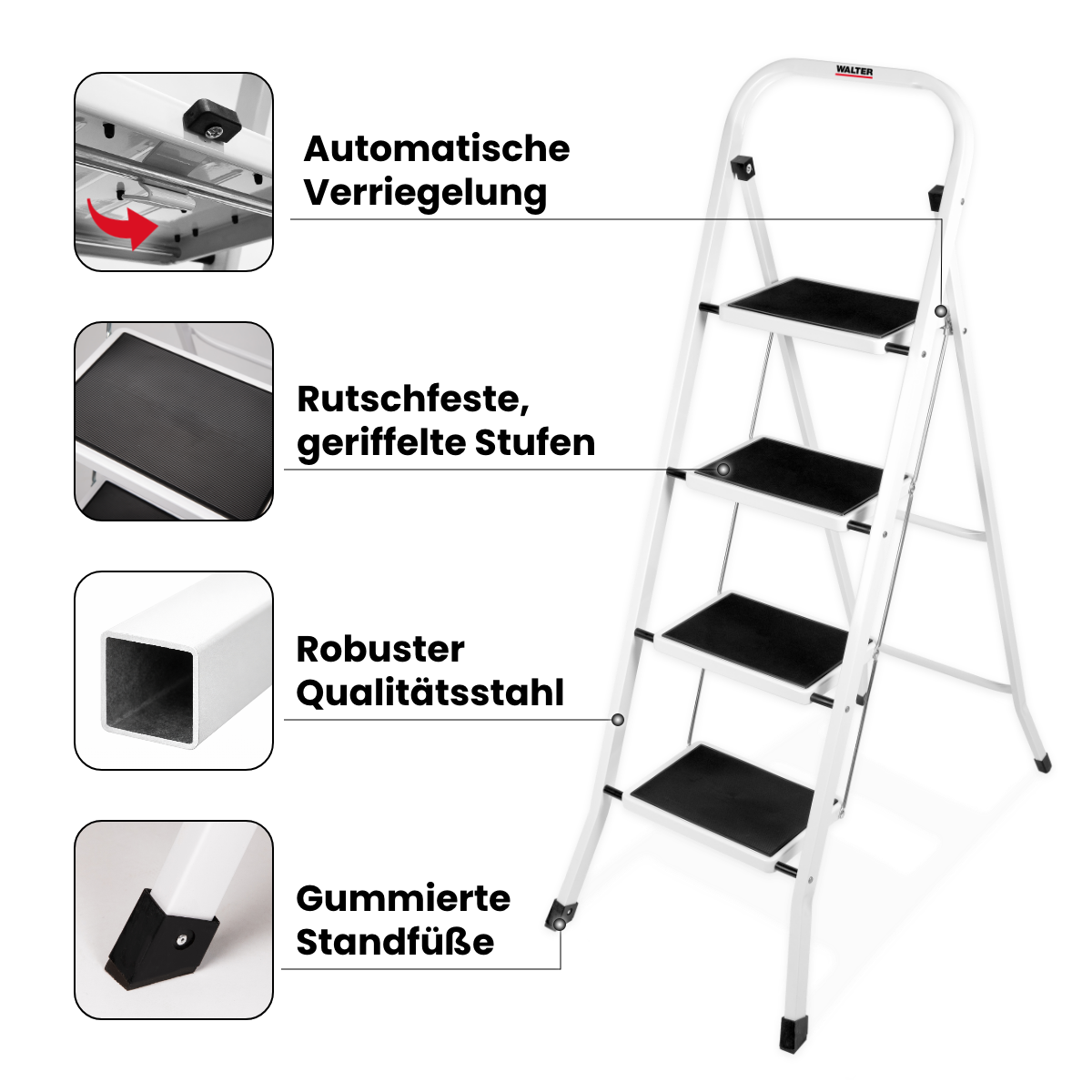 4-Stufen Leitertritt, klappbar