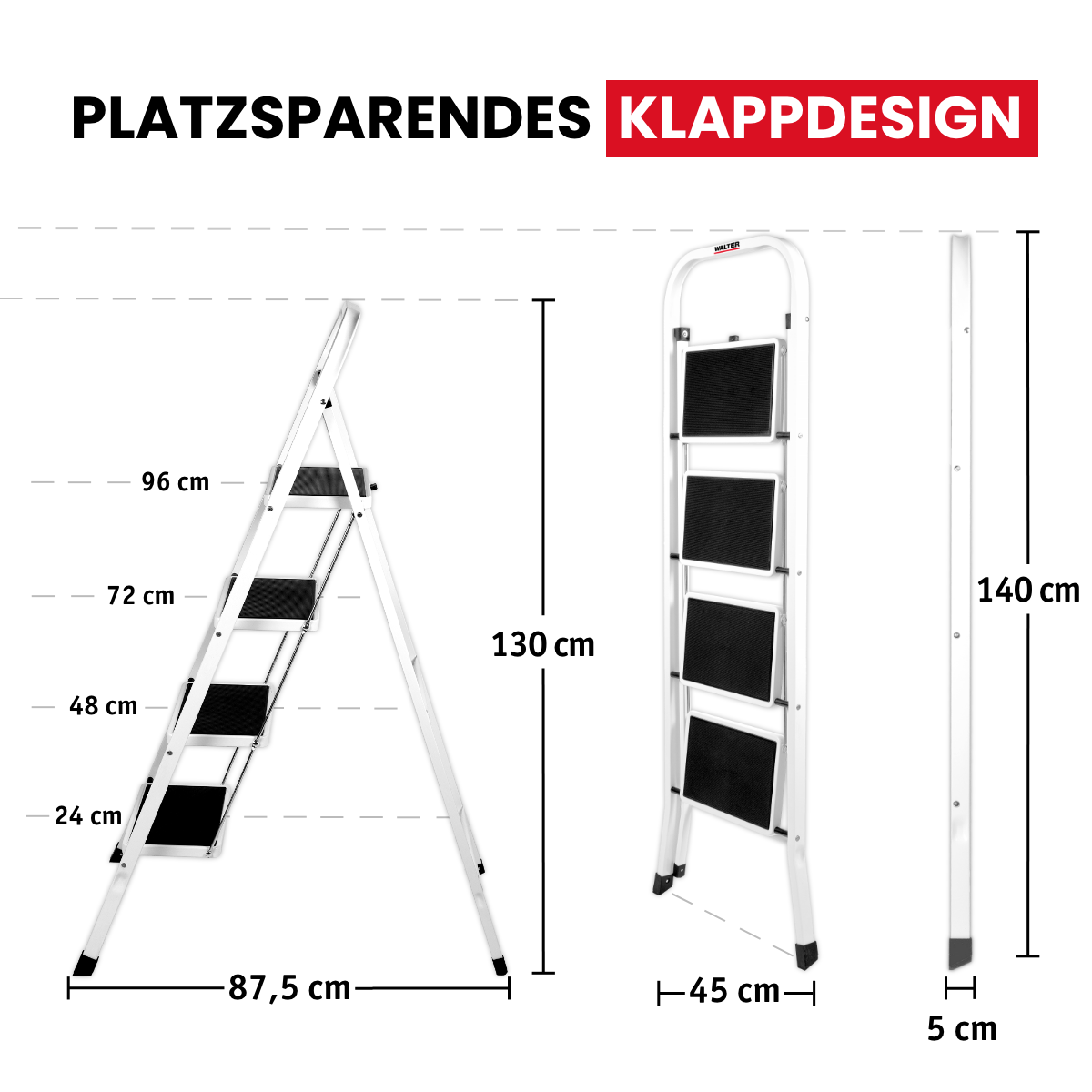 4-Stufen Leitertritt, klappbar