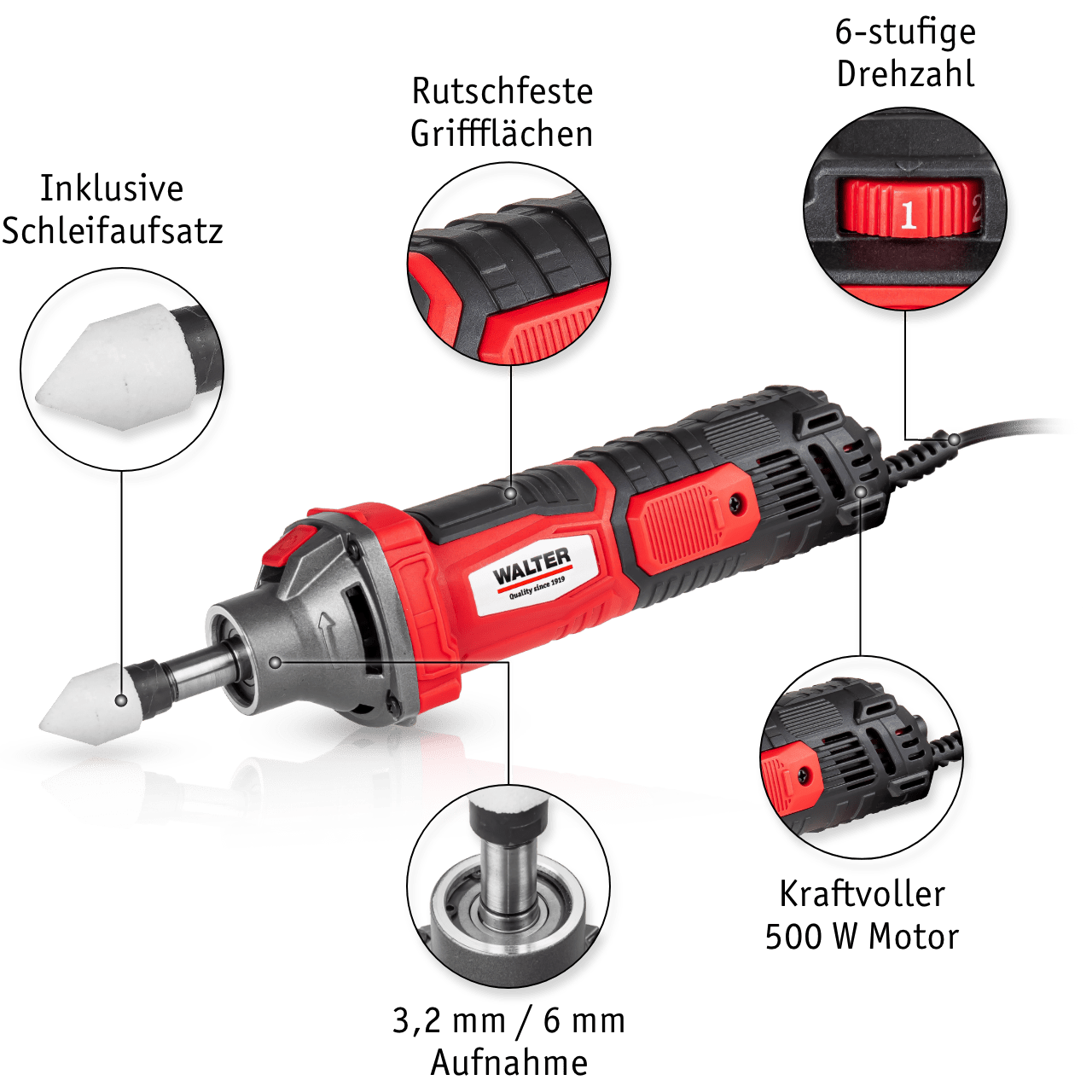 WALTER Geradschleifer 500 W