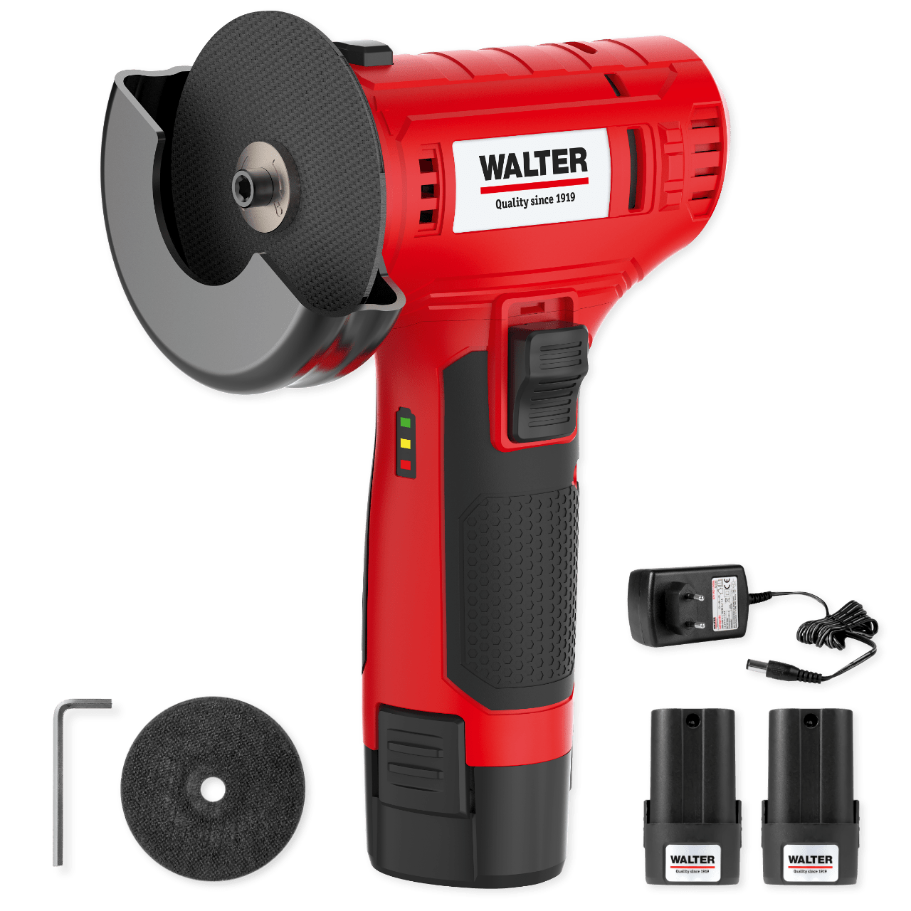 WALTER 12V Winkelschleifer mit 2 Akkus