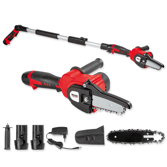 WALTER Li - Ion - Akku Hochentaster Kettensäge 12 V mit 2 Akkus