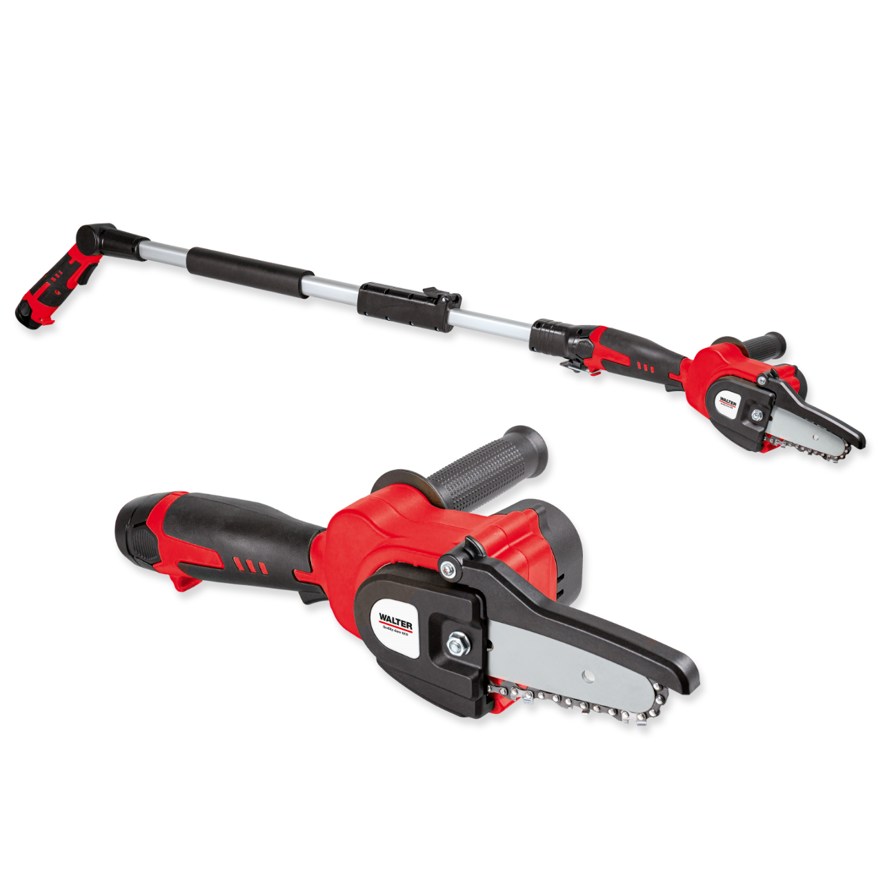 Li-Ion-Akku Hochentaster Kettensäge 12 V mit 2 Akkus