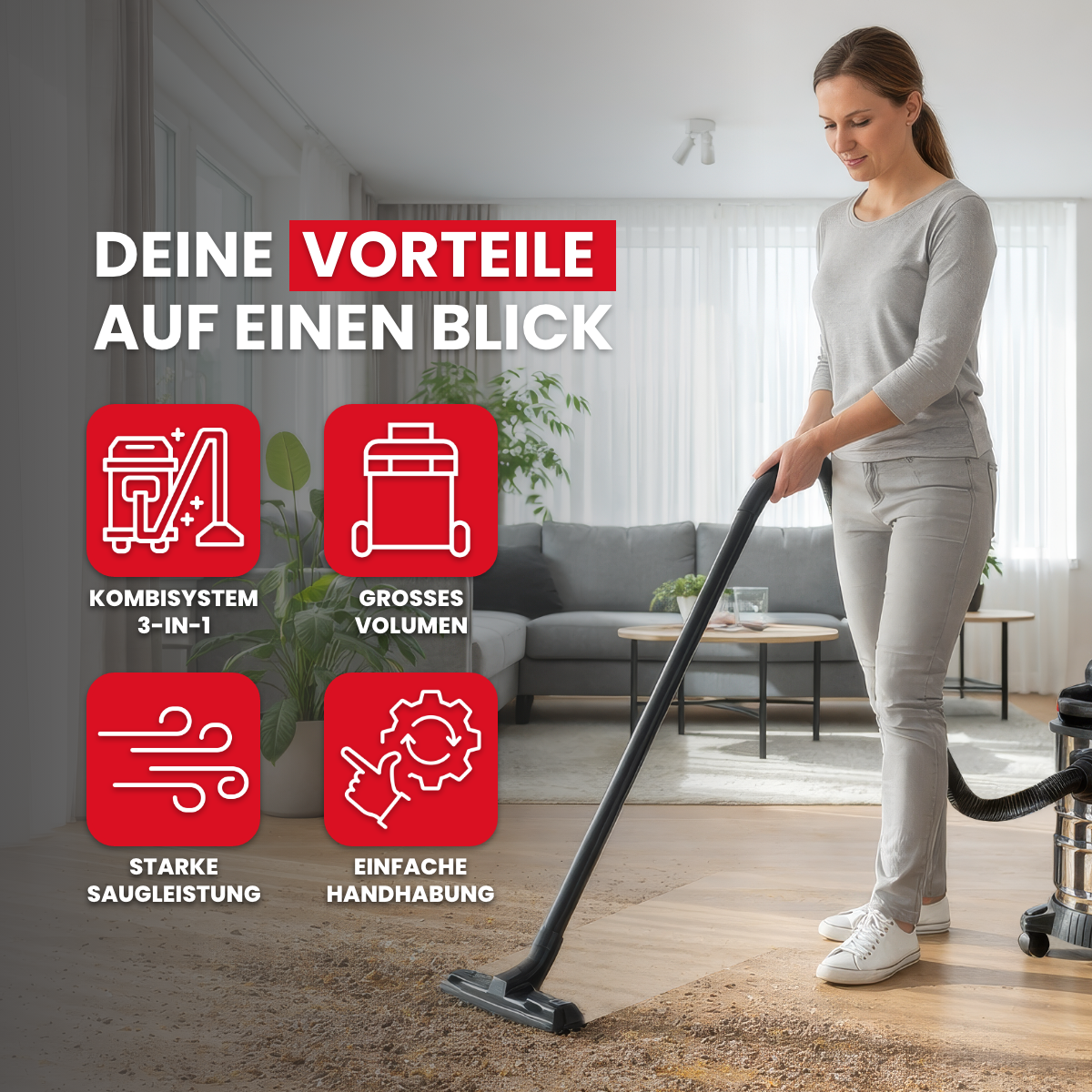 Nass-/Trockensauger und Bläser 1200 W