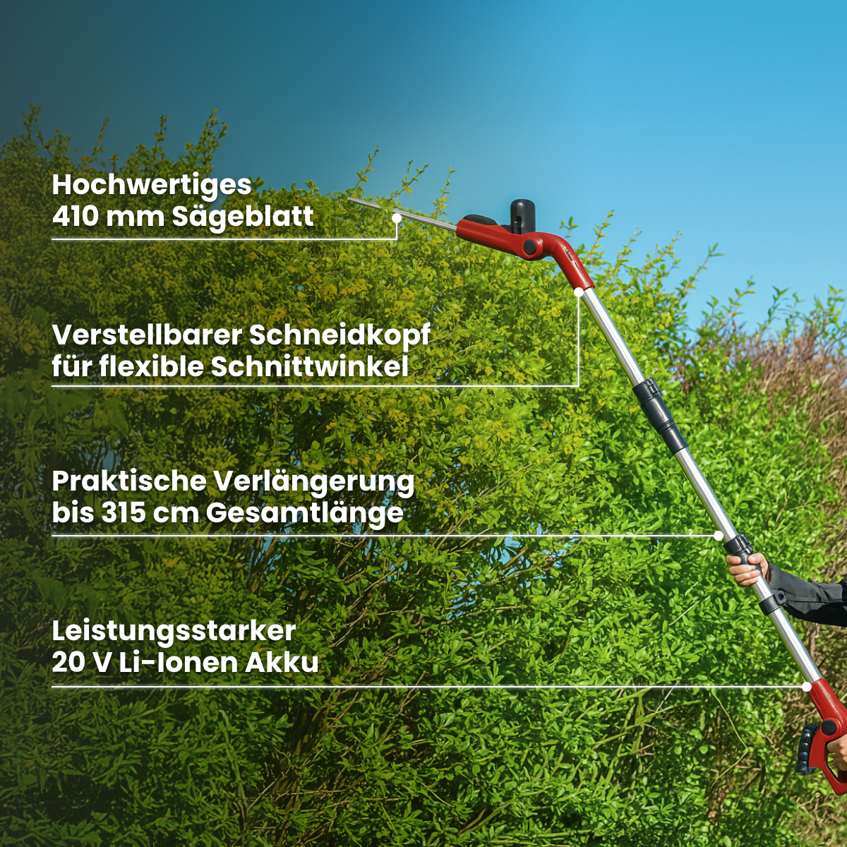 XXL 20V Li-ion Cordless Hedge Trimmer
