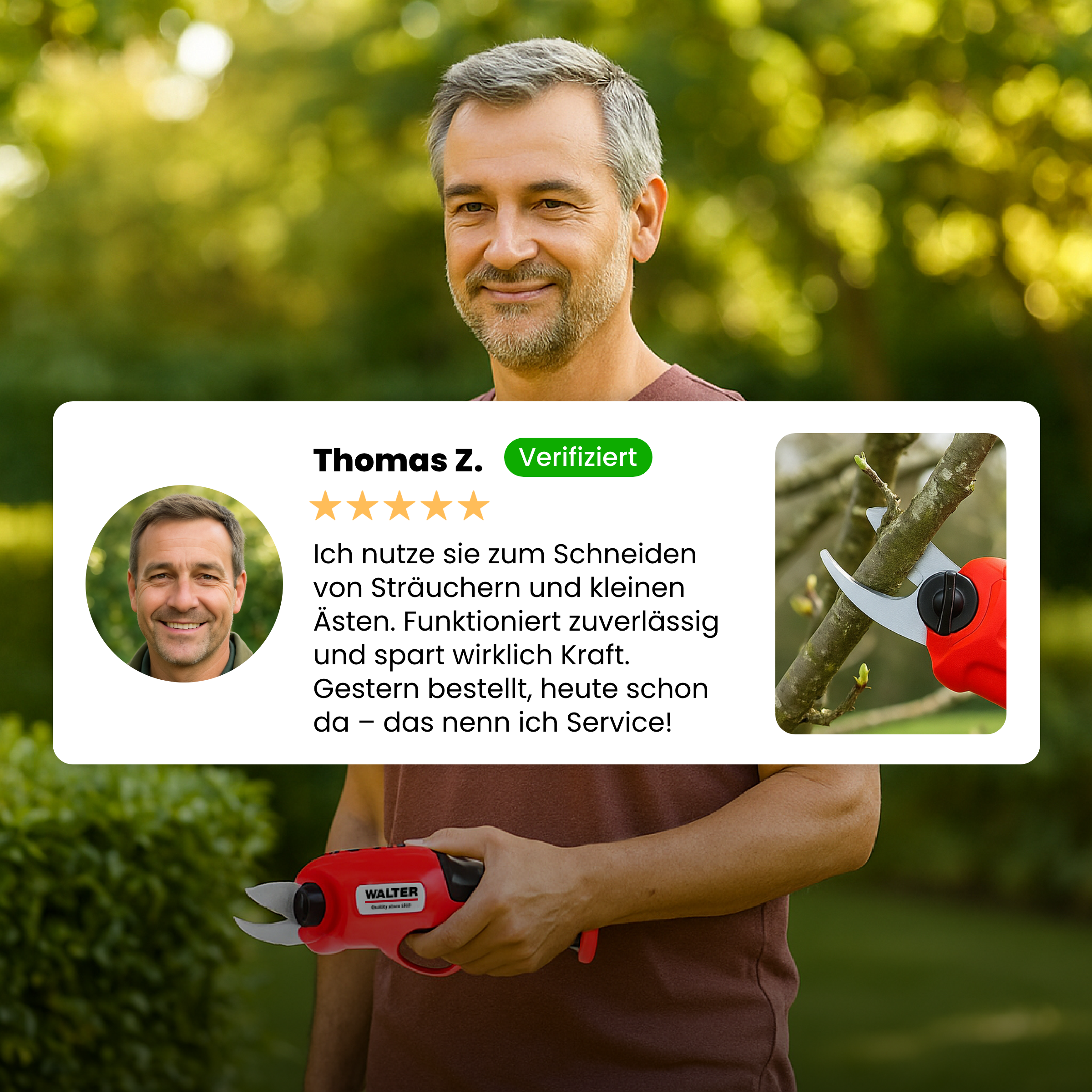 Li-Ion battery-powered pruning shears 4V