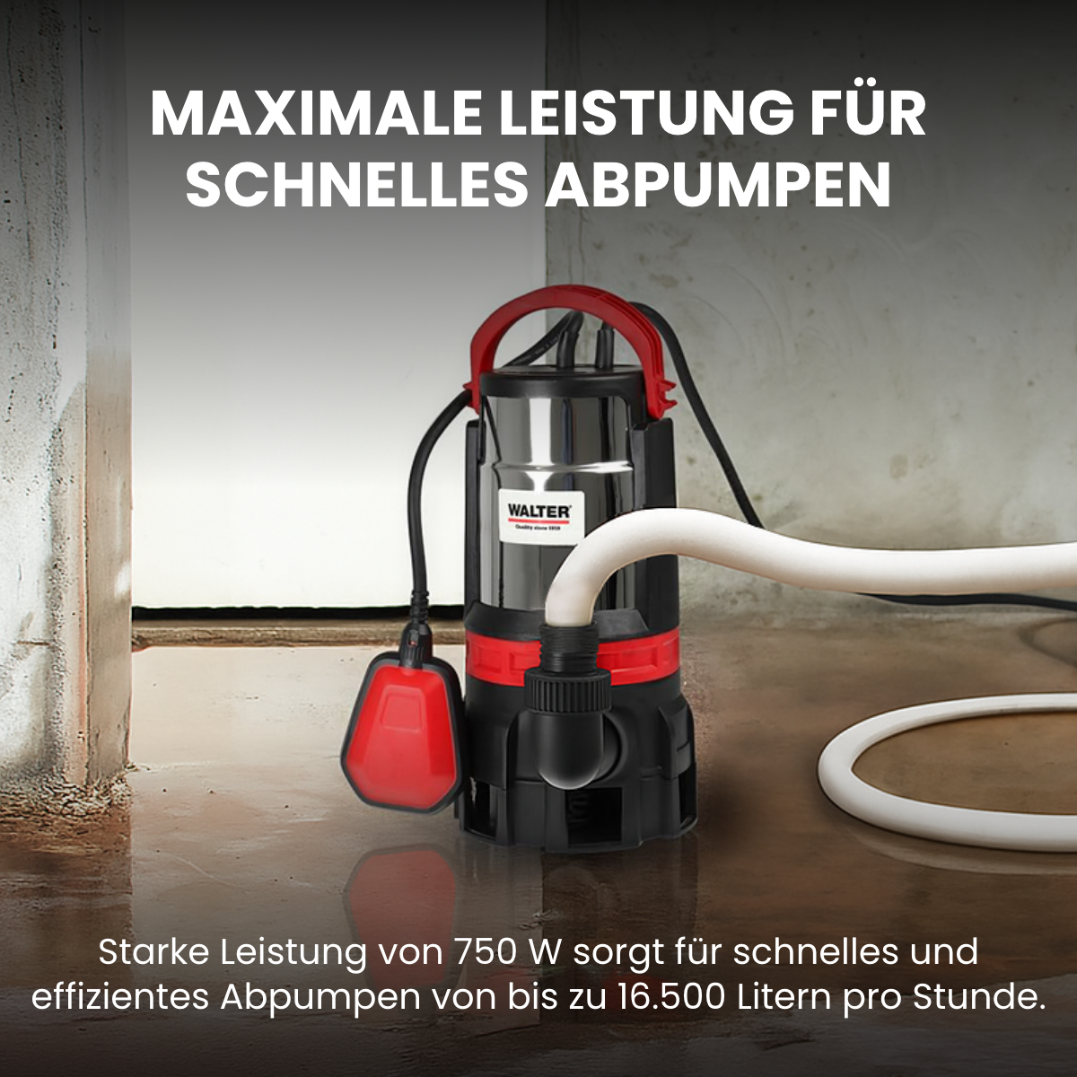 Schmutz- und Klarwasserpumpe 750 W 2-in-1