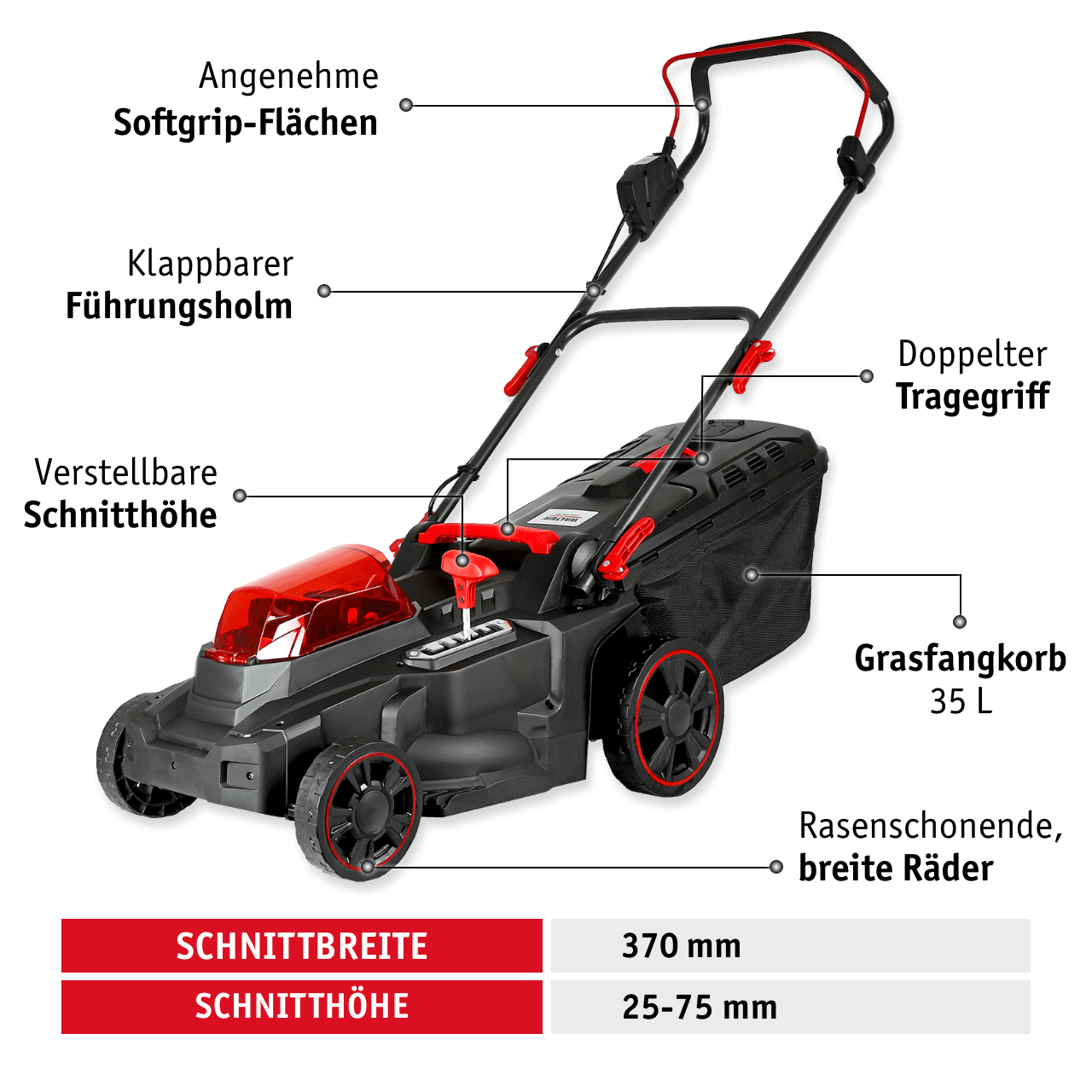 WALTER Akku-Gartengeräte-Set