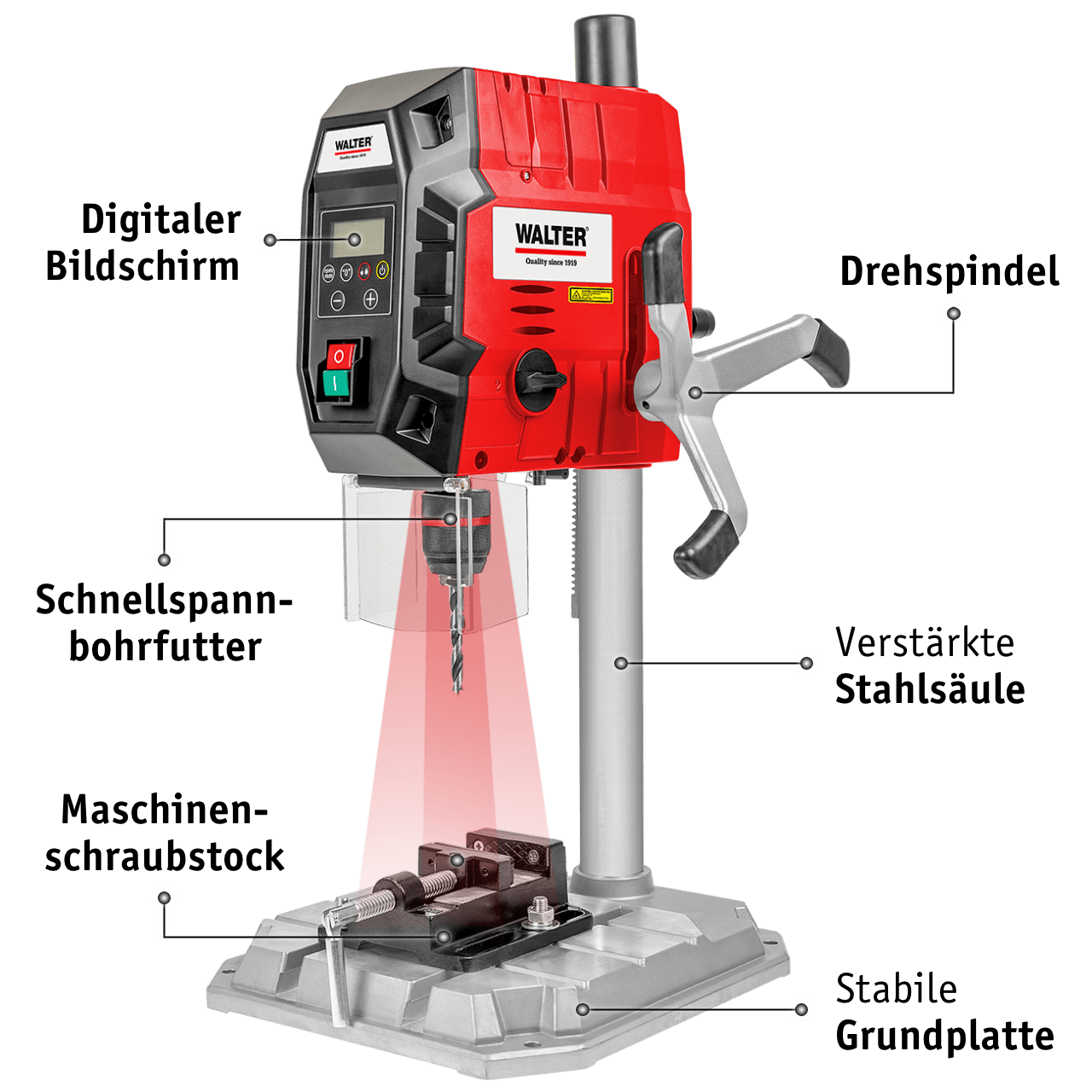 WALTER Tischbohrmaschine 900 W