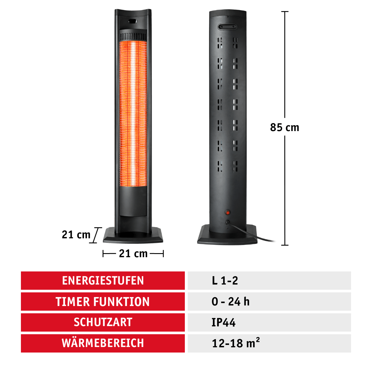 WALTER Infrarot Standheizstrahler 2000 W