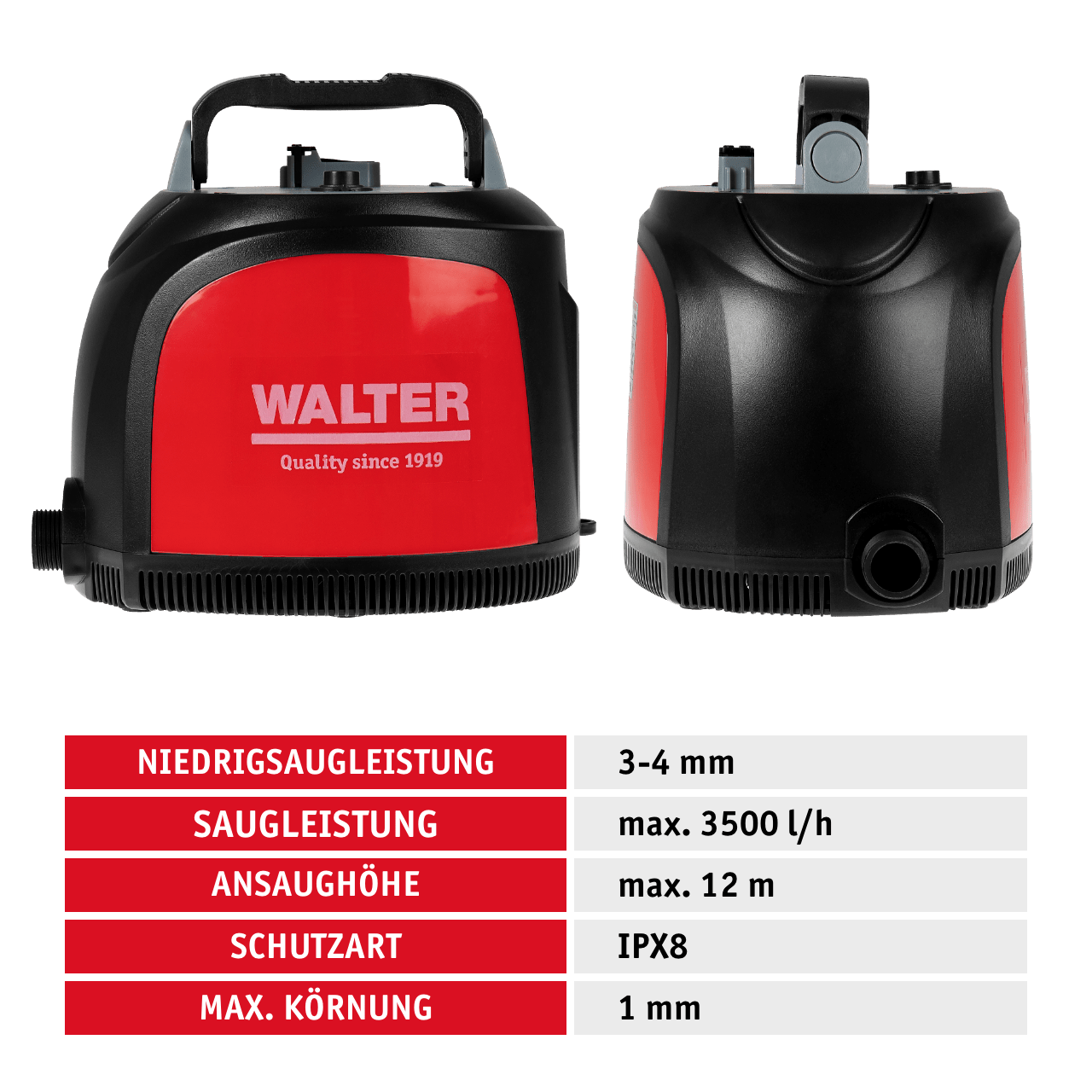 WALTER Li - Ion Akku - Schwimmpumpe 20V