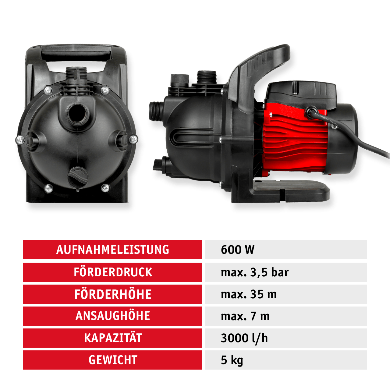 WALTER Gartenpumpe 600 W