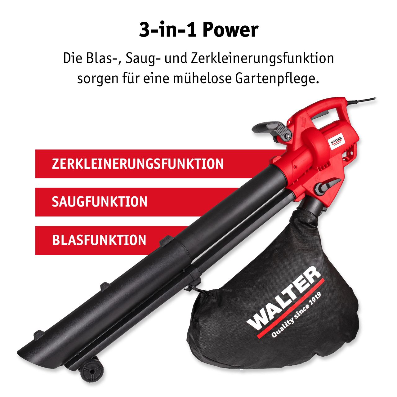 WALTER Elektro Laubsauger und -bläser 3000 W