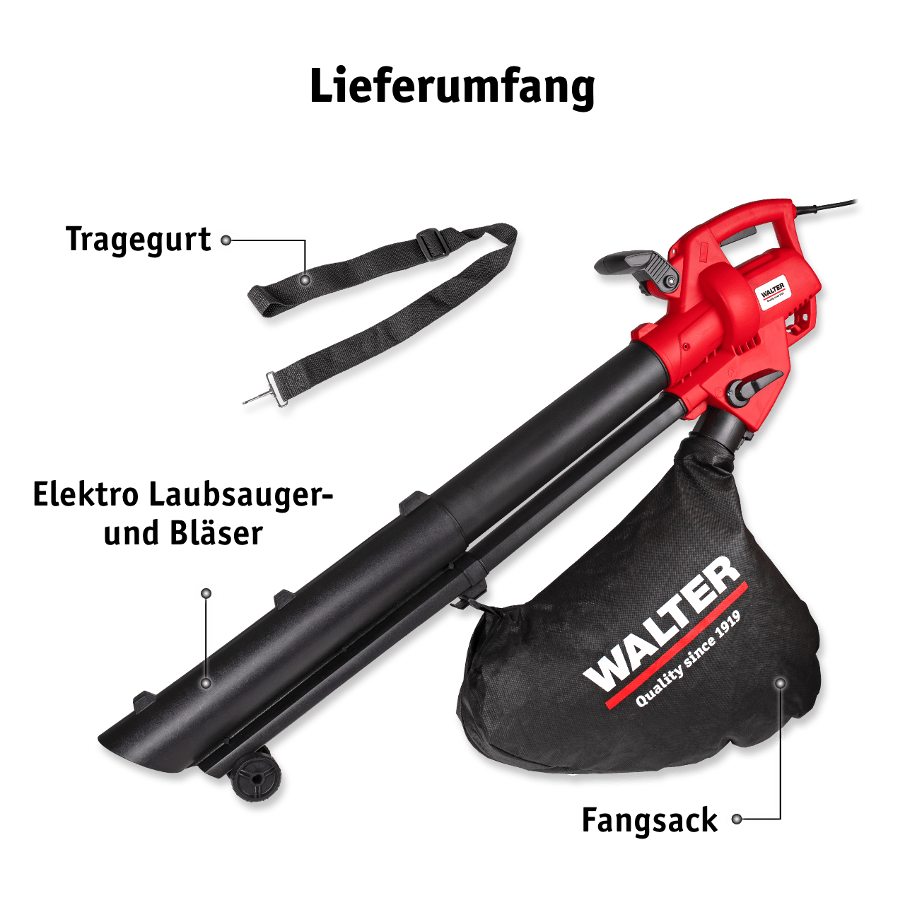 WALTER Elektro Laubsauger und -bläser 3000 W
