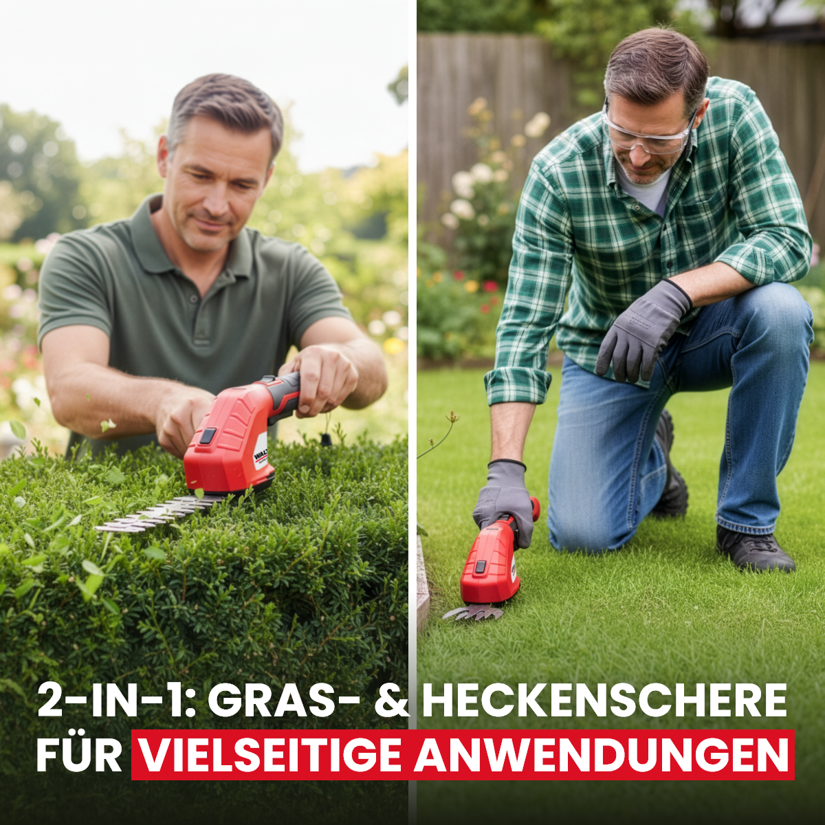 Akku-Gras- und Heckenschere