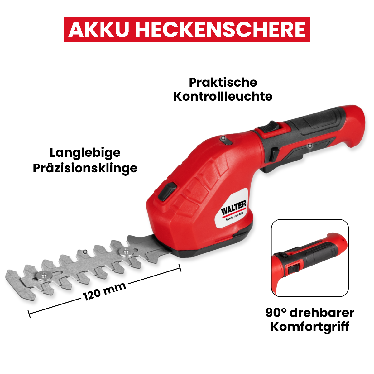 Akku-Gras- und Heckenschere
