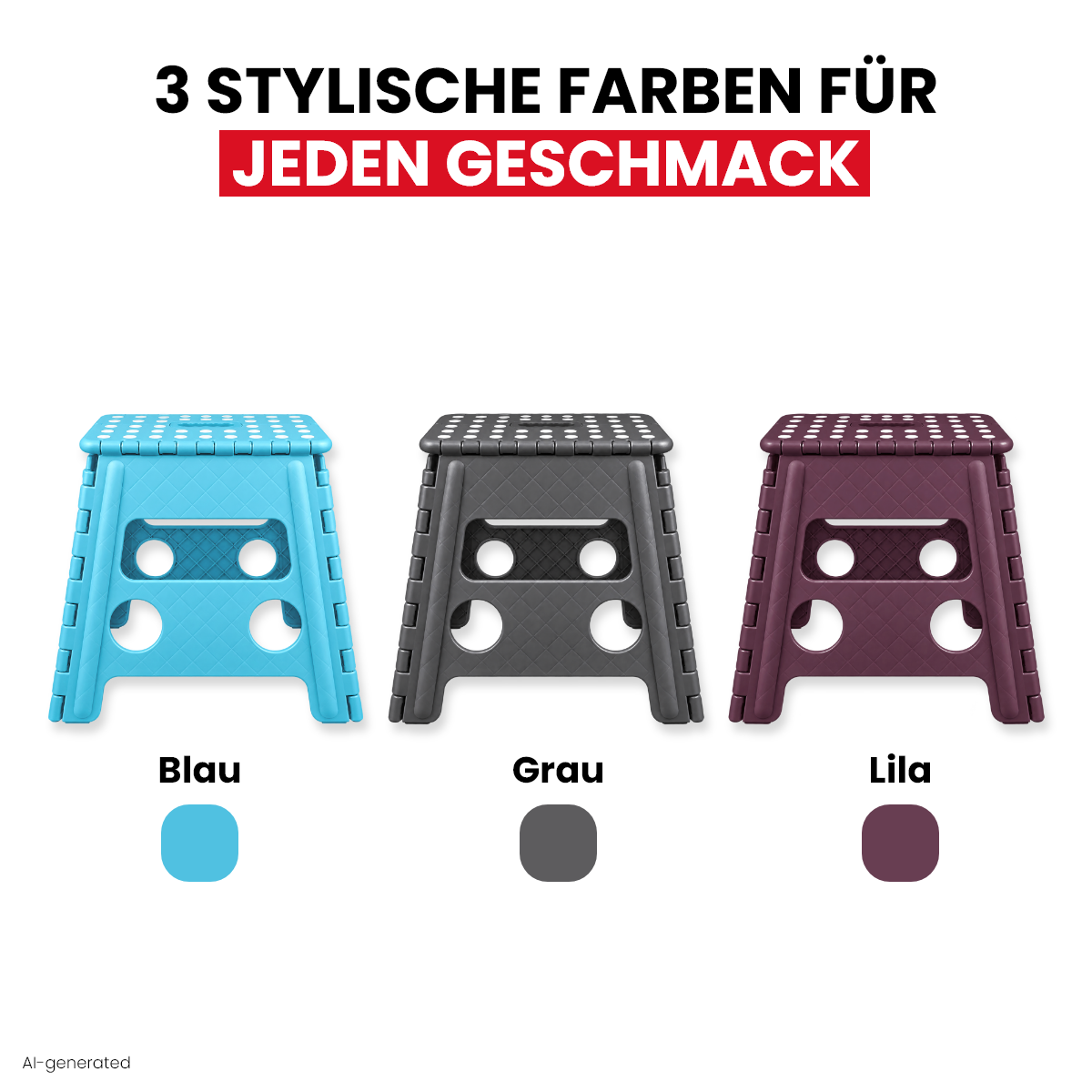 Klappbarer Tritthocker grau