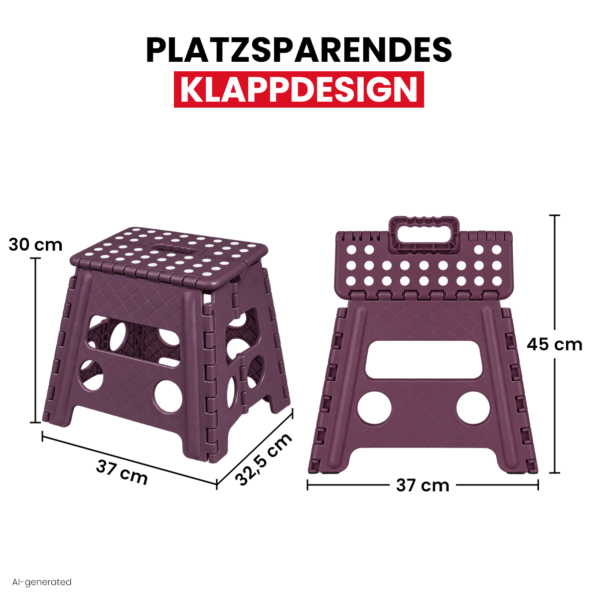 Klappbarer Tritthocker lila
