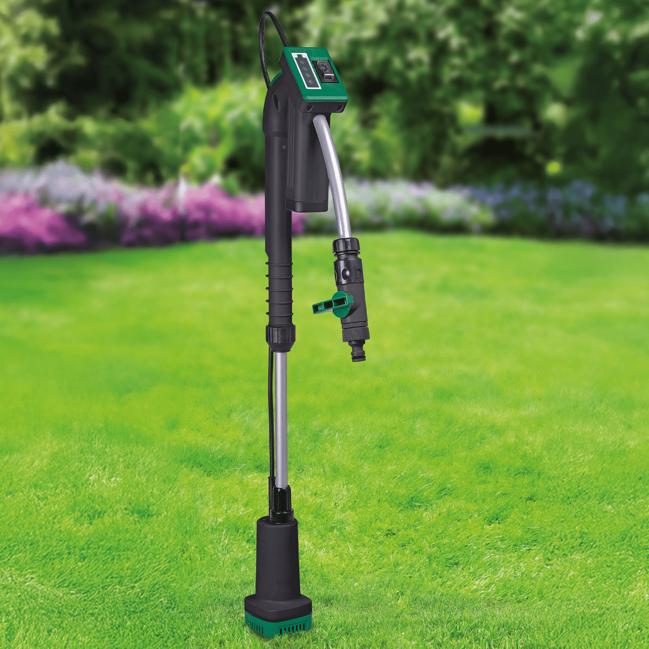 Multibrand Repacked Li - Ion Akku - Regenfasspumpe 12 V + 2 Akkus